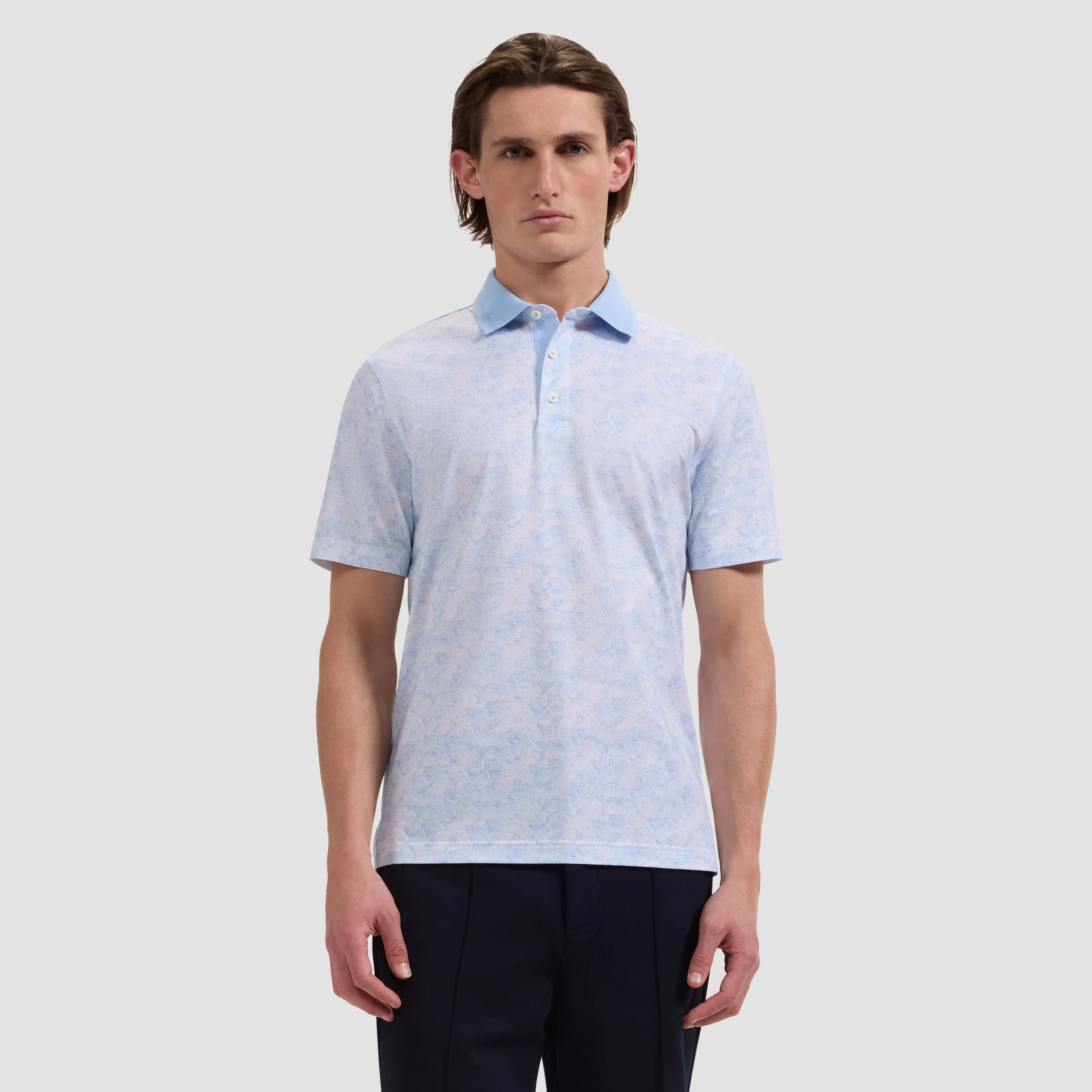 Oliver OoohCotton Leaf Print Polo Shirt sold by Bugatchi product image thumbnail 2
