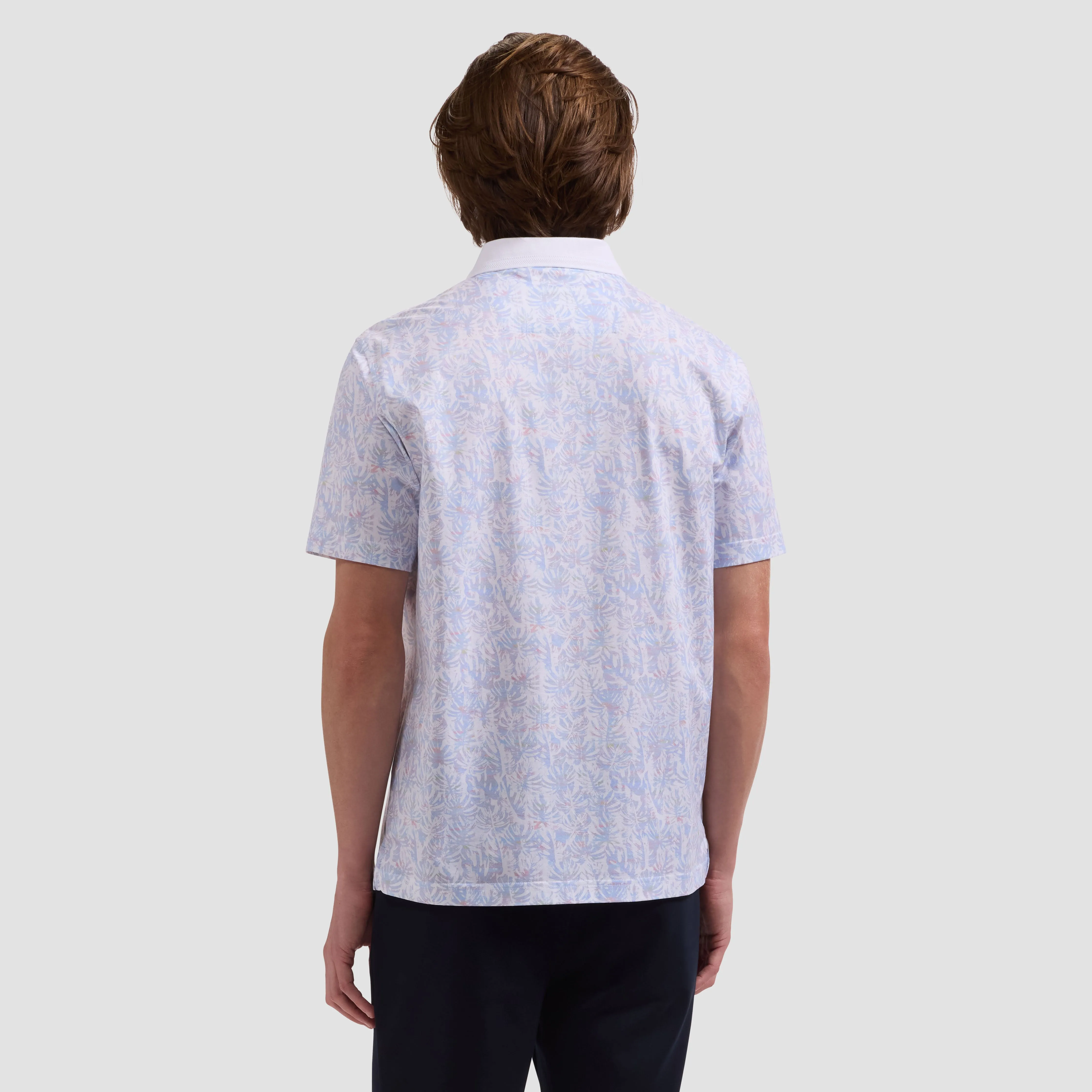 Oliver OoohCotton Leaf Print Polo Shirt sold by Bugatchi product image thumbnail 3