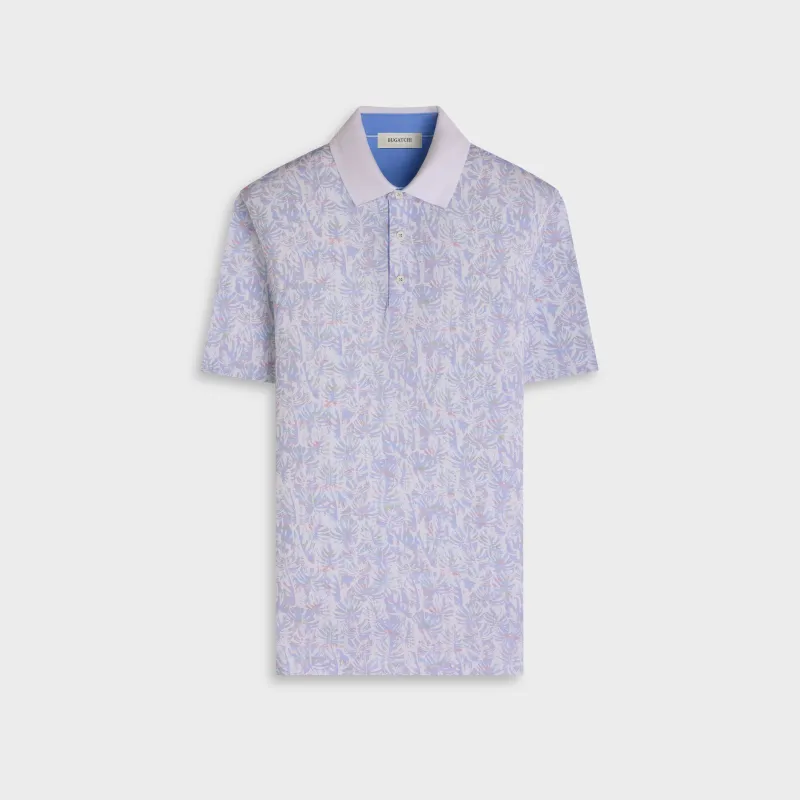 Oliver OoohCotton Leaf Print Polo Shirt made by Bugatchi