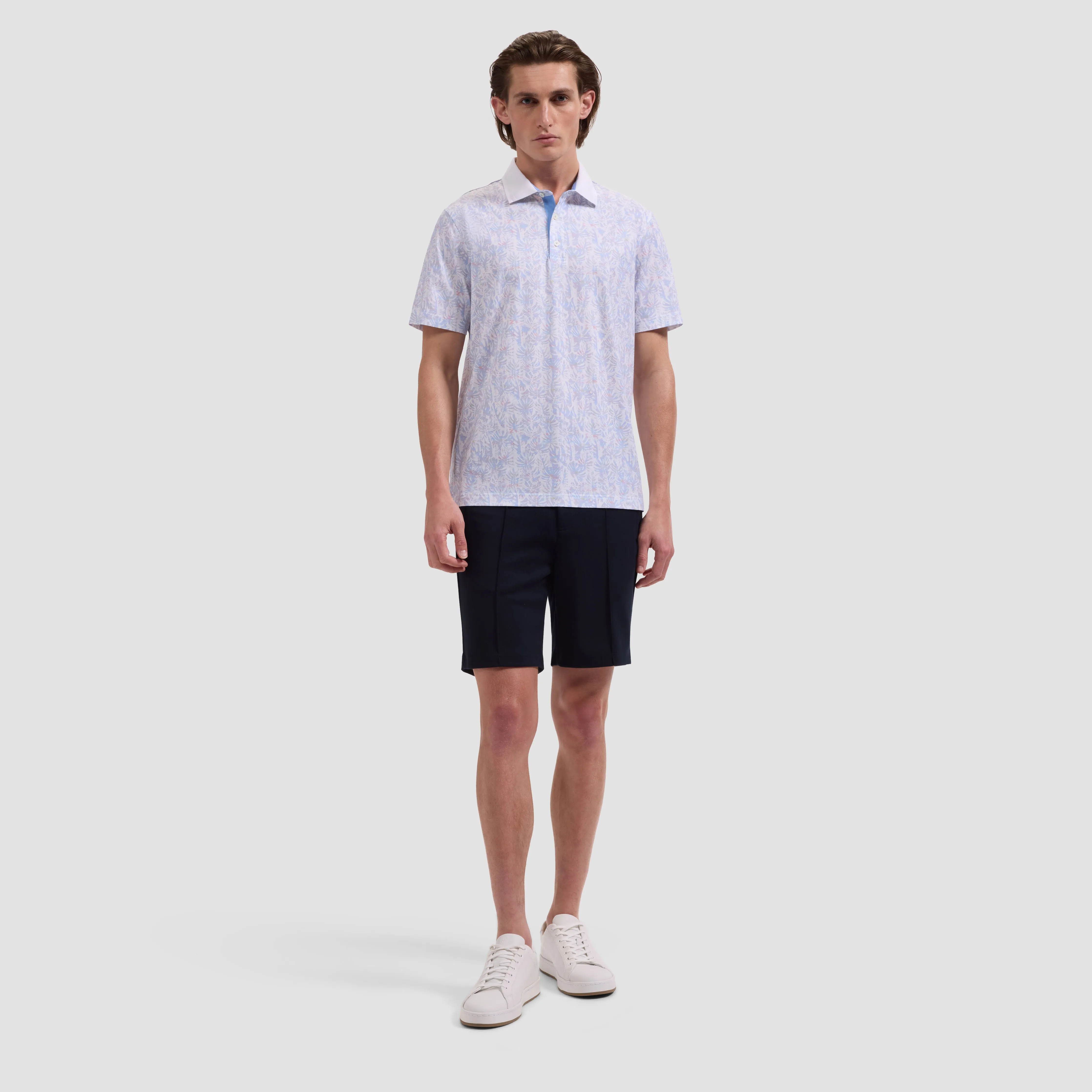 Oliver OoohCotton Leaf Print Polo Shirt sold by Bugatchi product image thumbnail 4