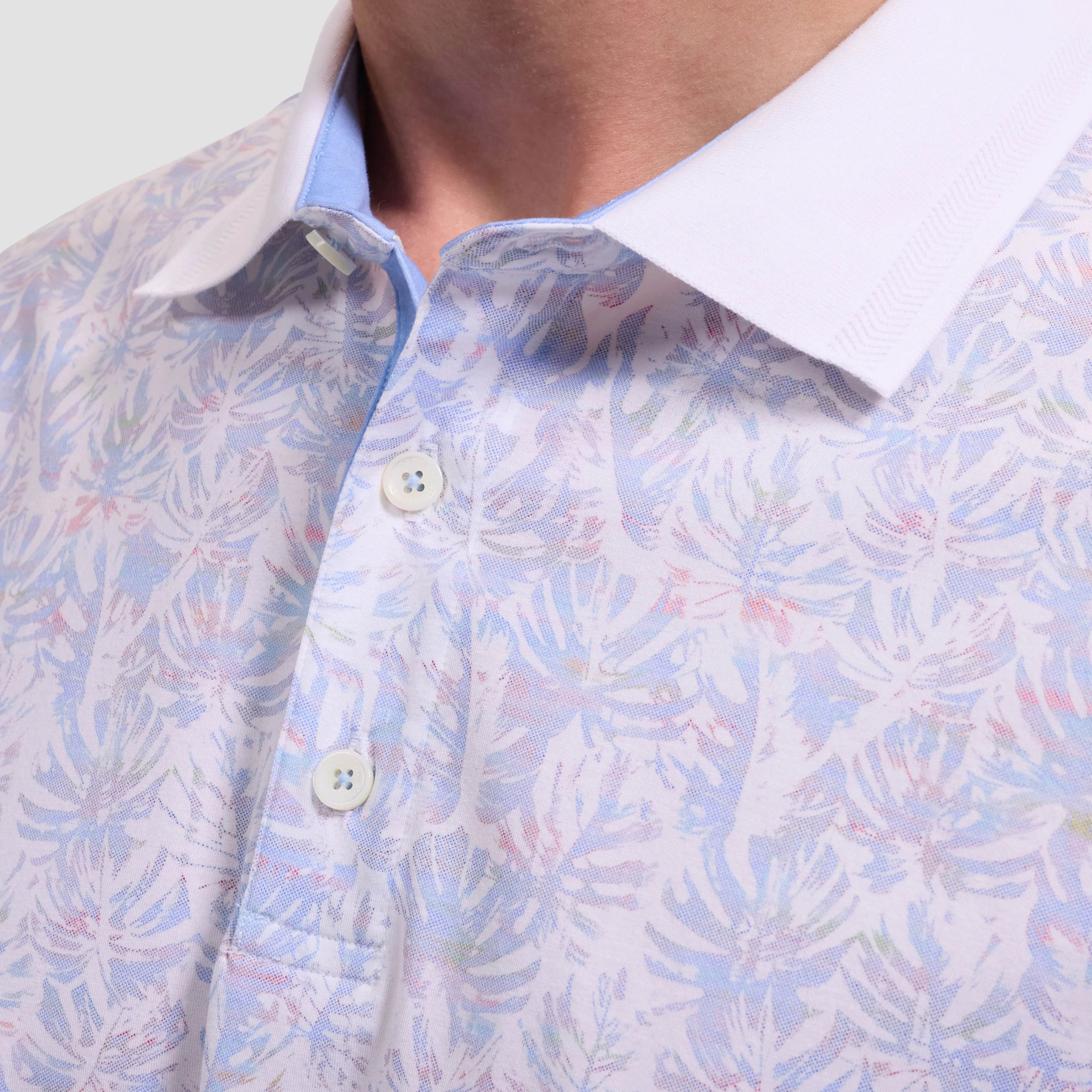 Oliver OoohCotton Leaf Print Polo Shirt sold by Bugatchi product image thumbnail 5