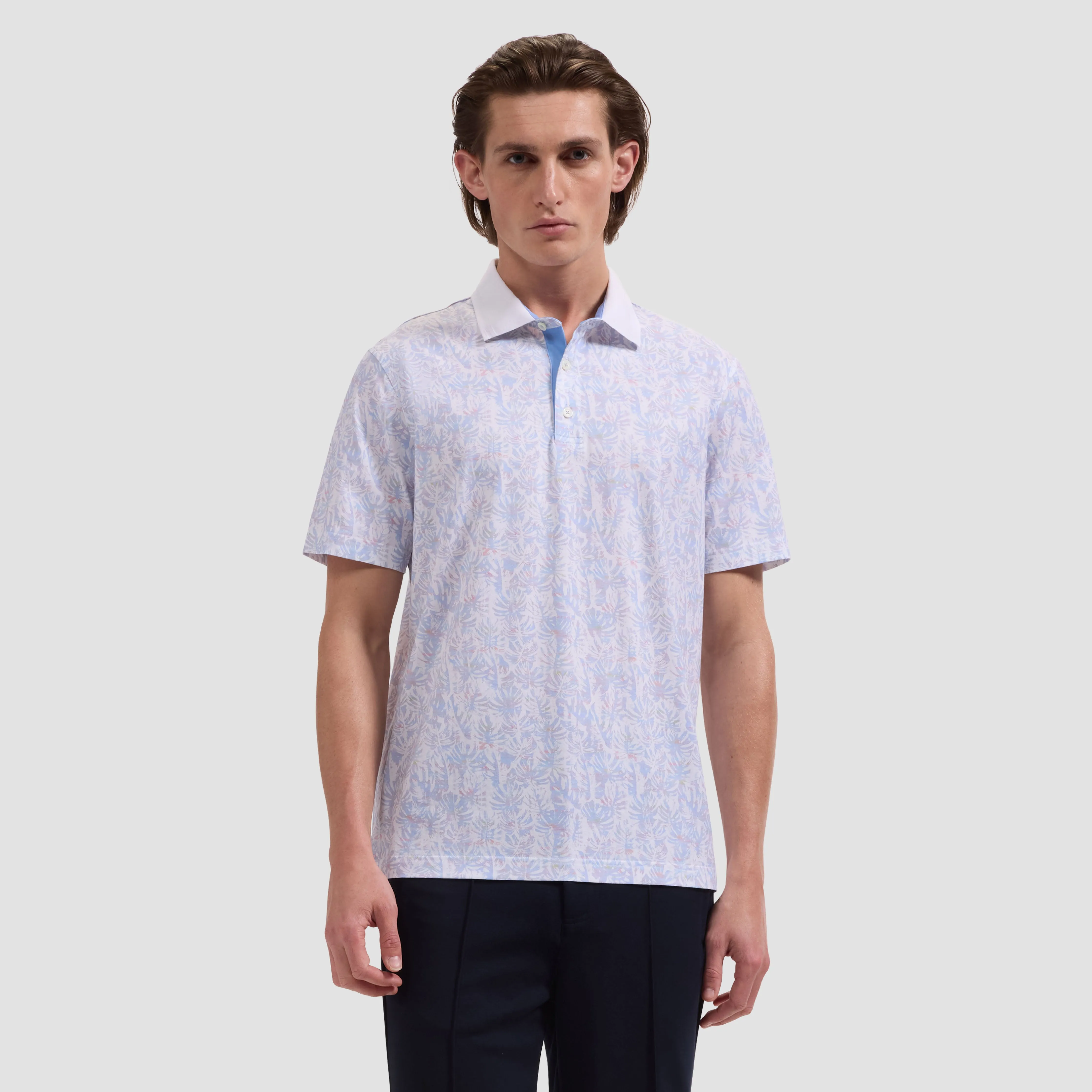 Oliver OoohCotton Leaf Print Polo Shirt sold by Bugatchi product image thumbnail 2