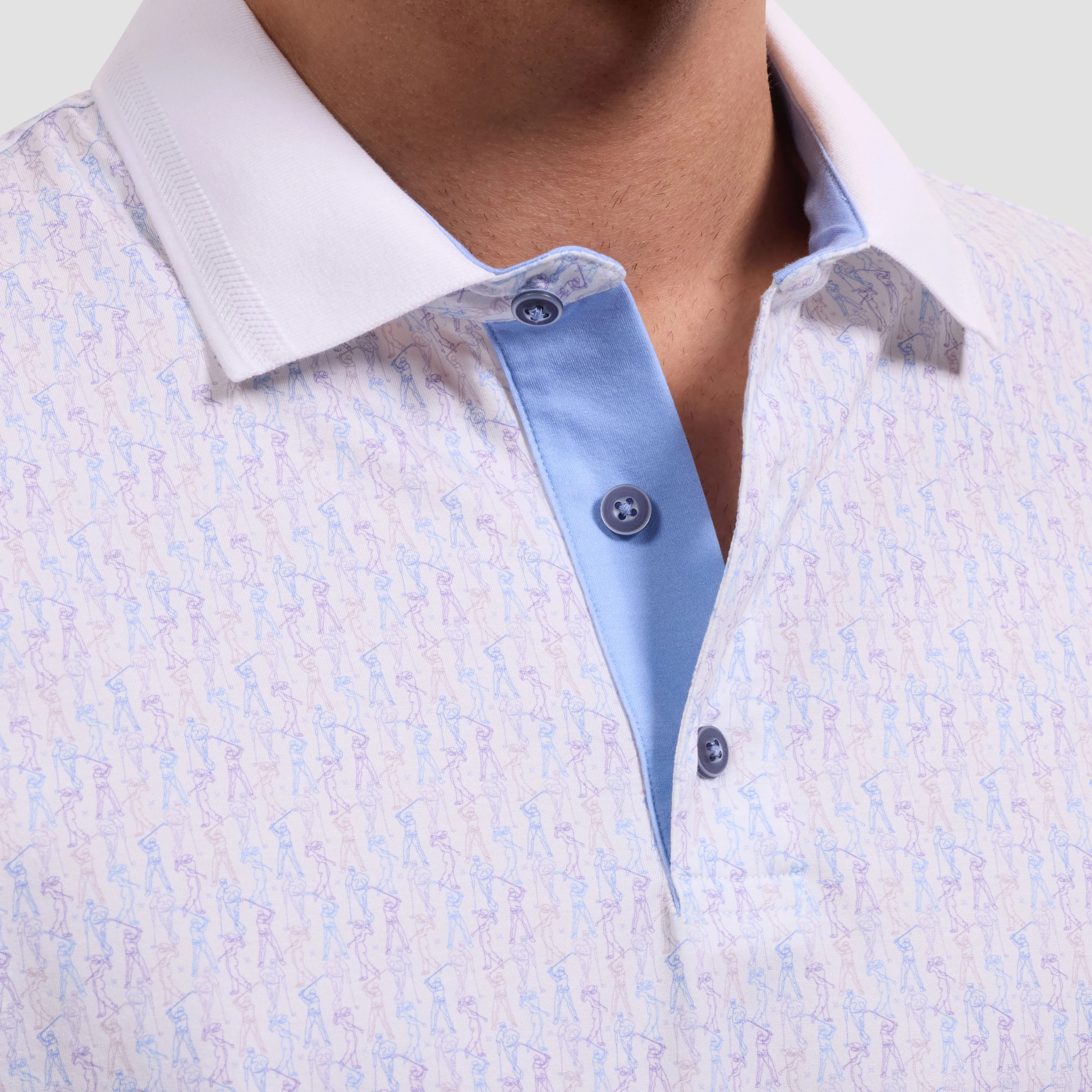 Oliver OoohCotton Golf Sketch Polo Shirt sold by Bugatchi product image thumbnail 5