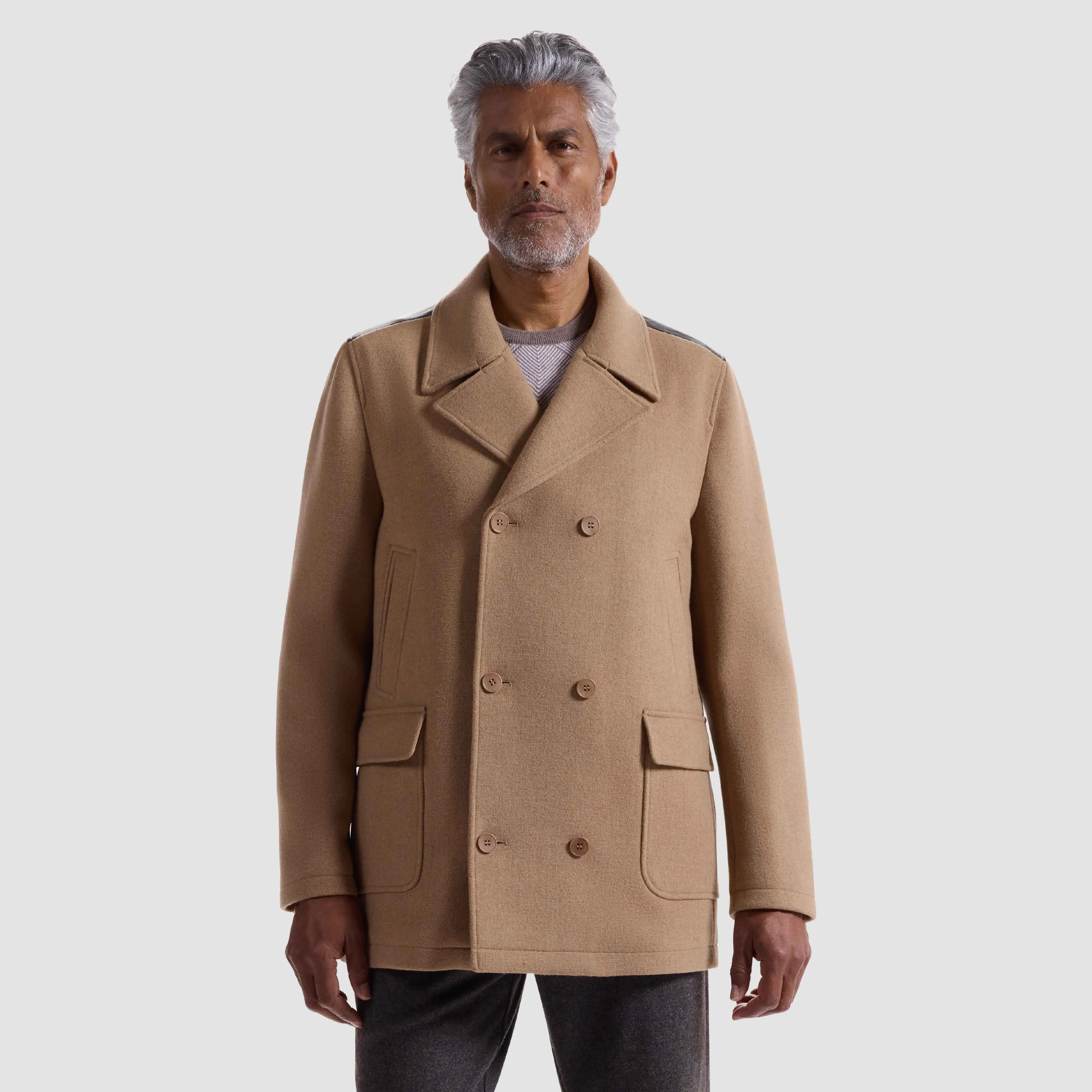 Peacoat with Leather Trim sold by Bugatchi product image thumbnail 2