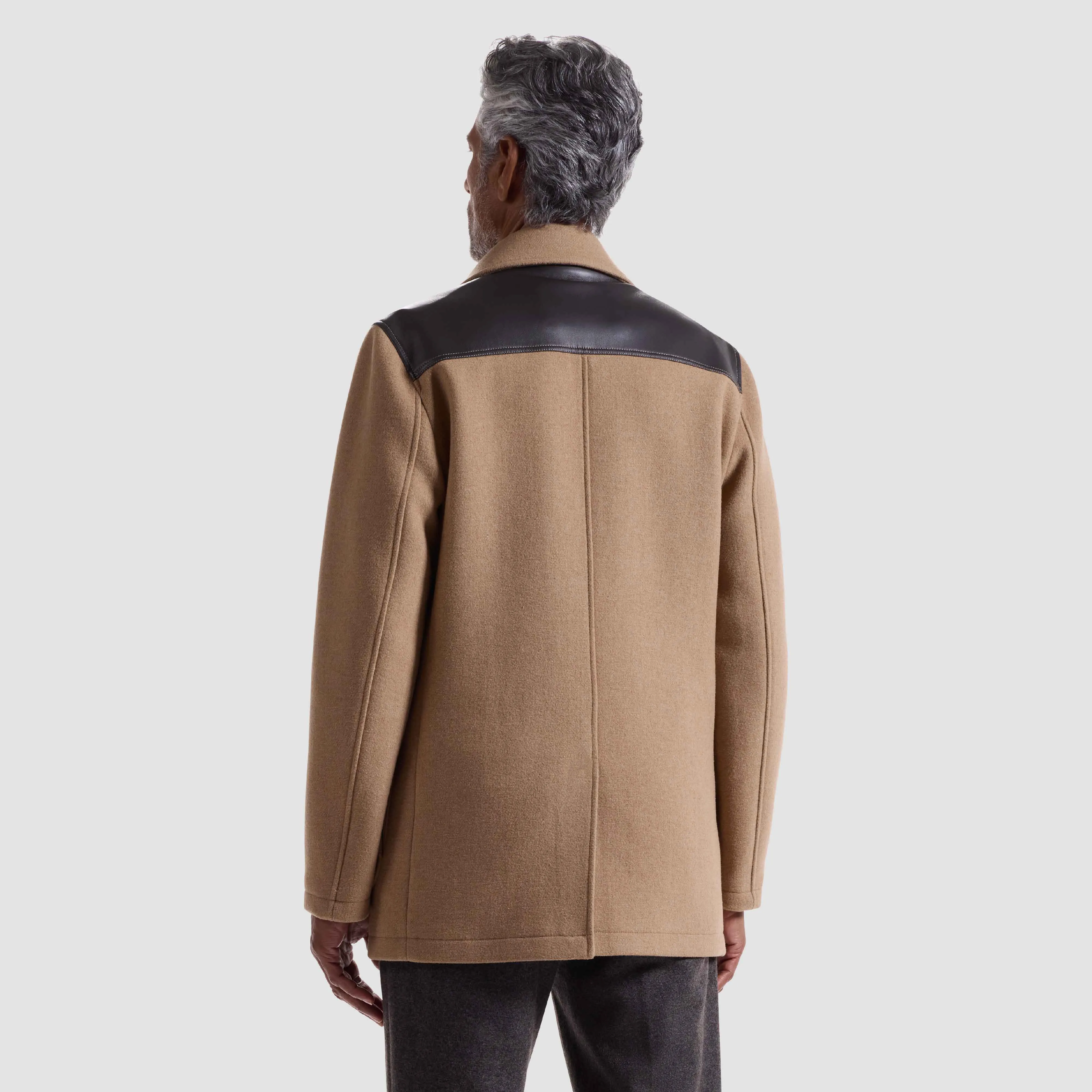 Peacoat with Leather Trim sold by Bugatchi product image thumbnail 4