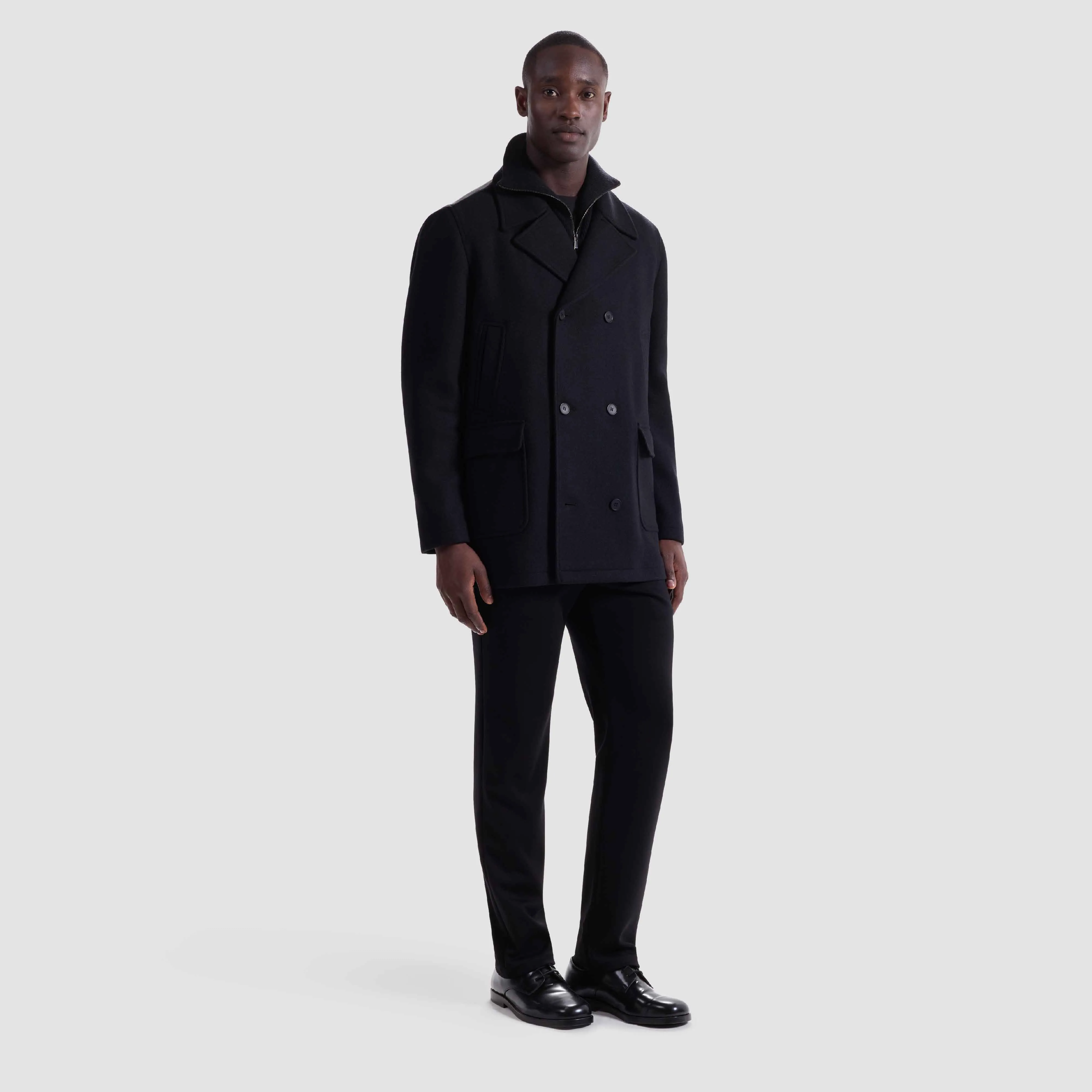 Peacoat with Leather Trim sold by Bugatchi product image thumbnail 5