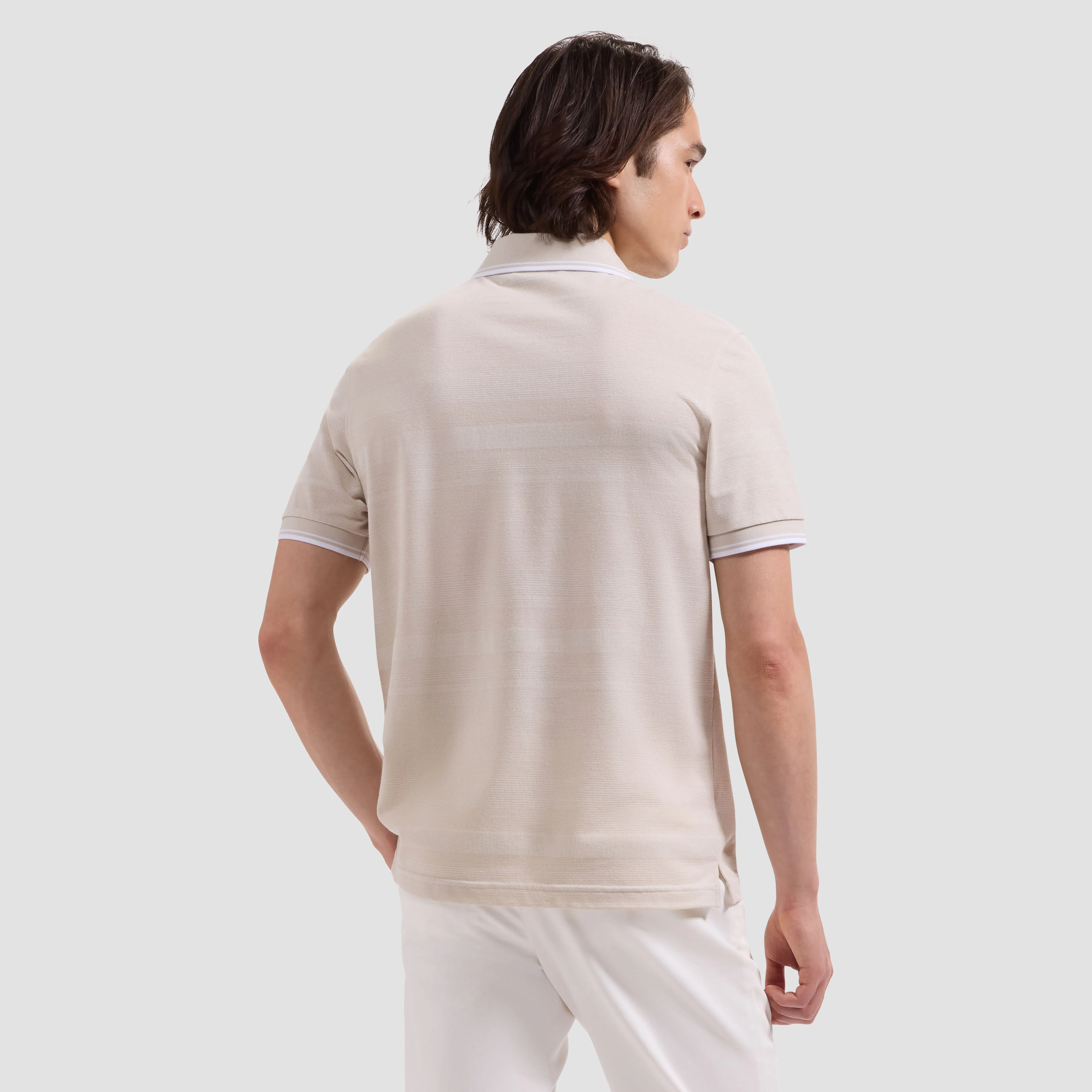 Performance Mixed Media Johnny Collar Polo sold by Bugatchi product image thumbnail 3