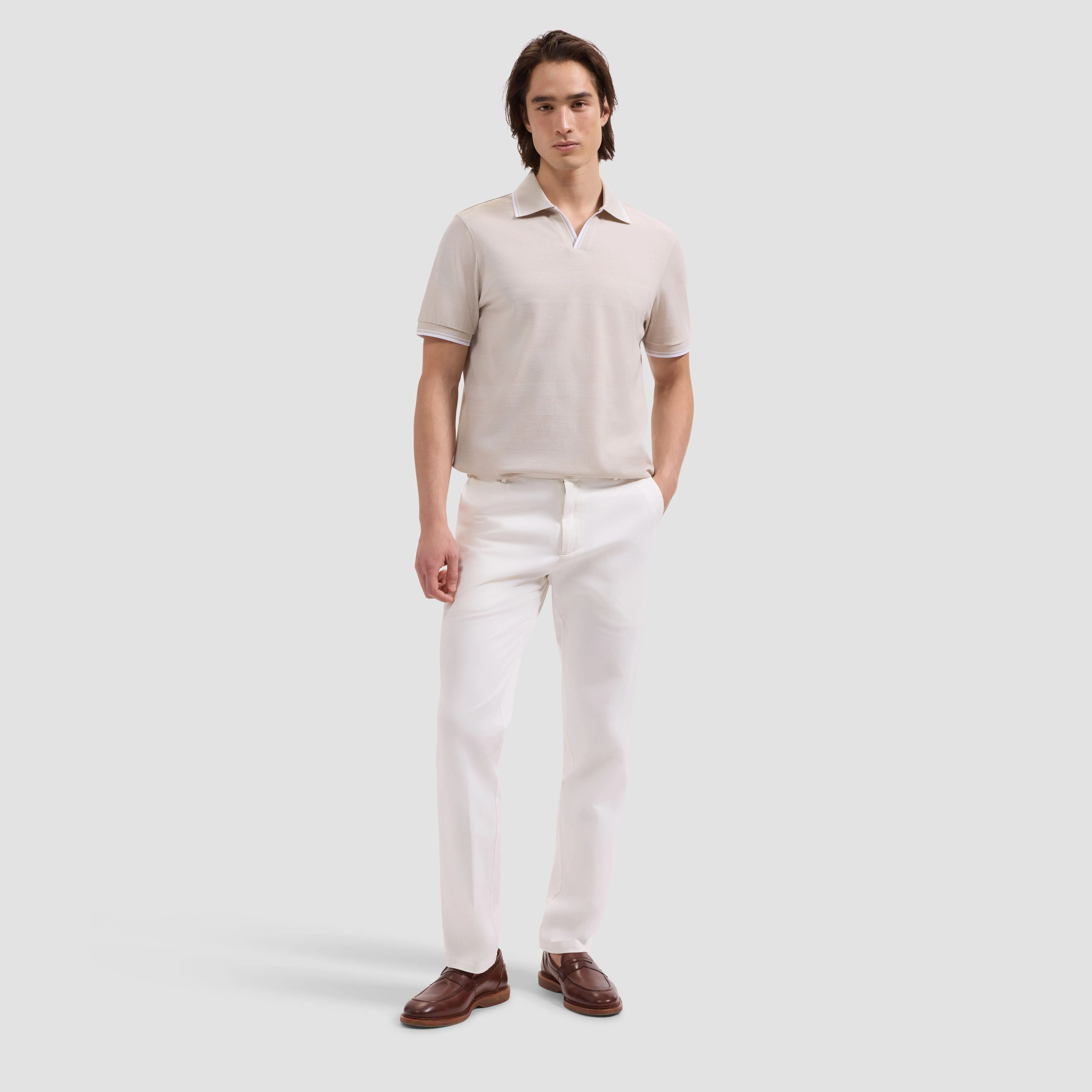 Performance Mixed Media Johnny Collar Polo sold by Bugatchi product image thumbnail 4