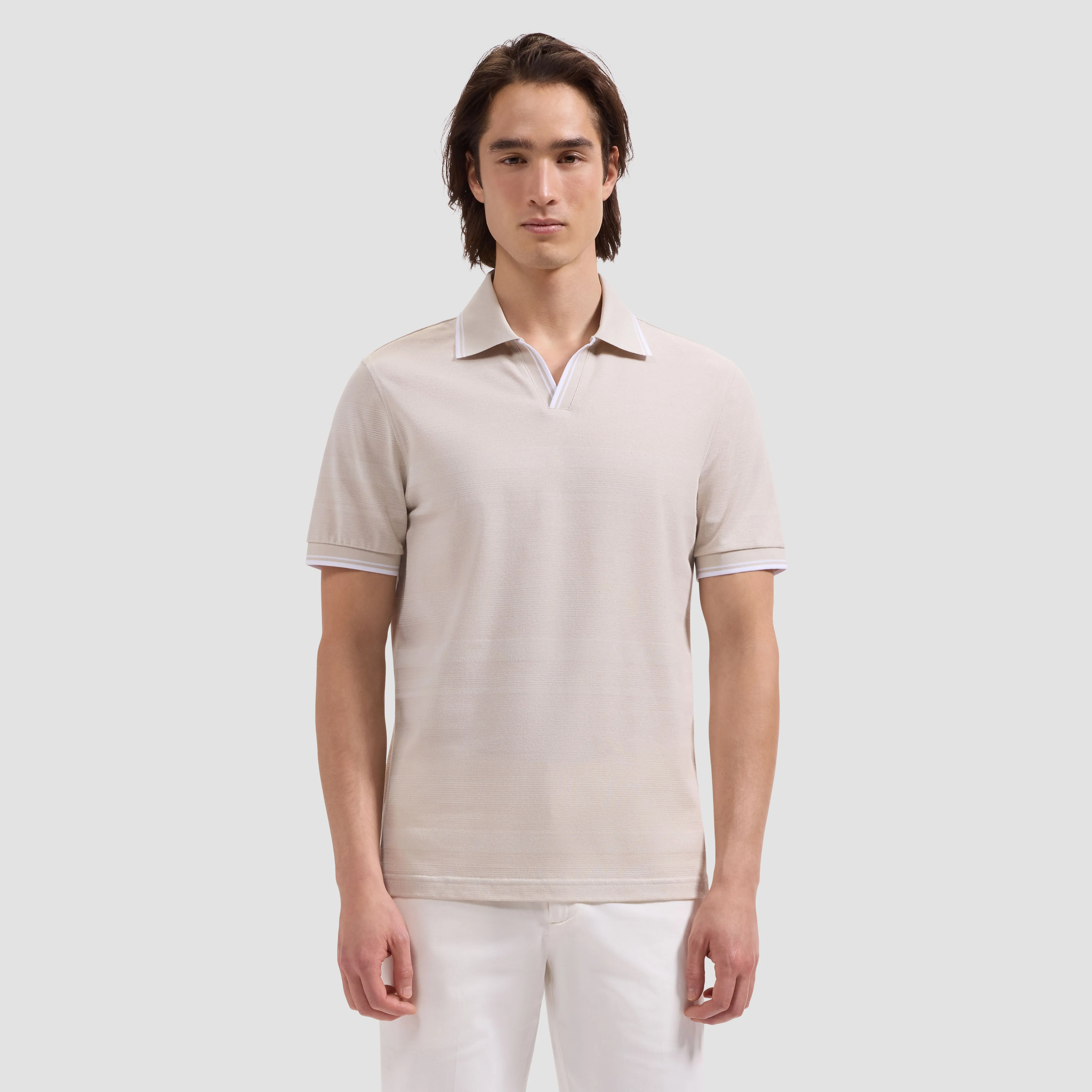 Performance Mixed Media Johnny Collar Polo sold by Bugatchi product image thumbnail 2
