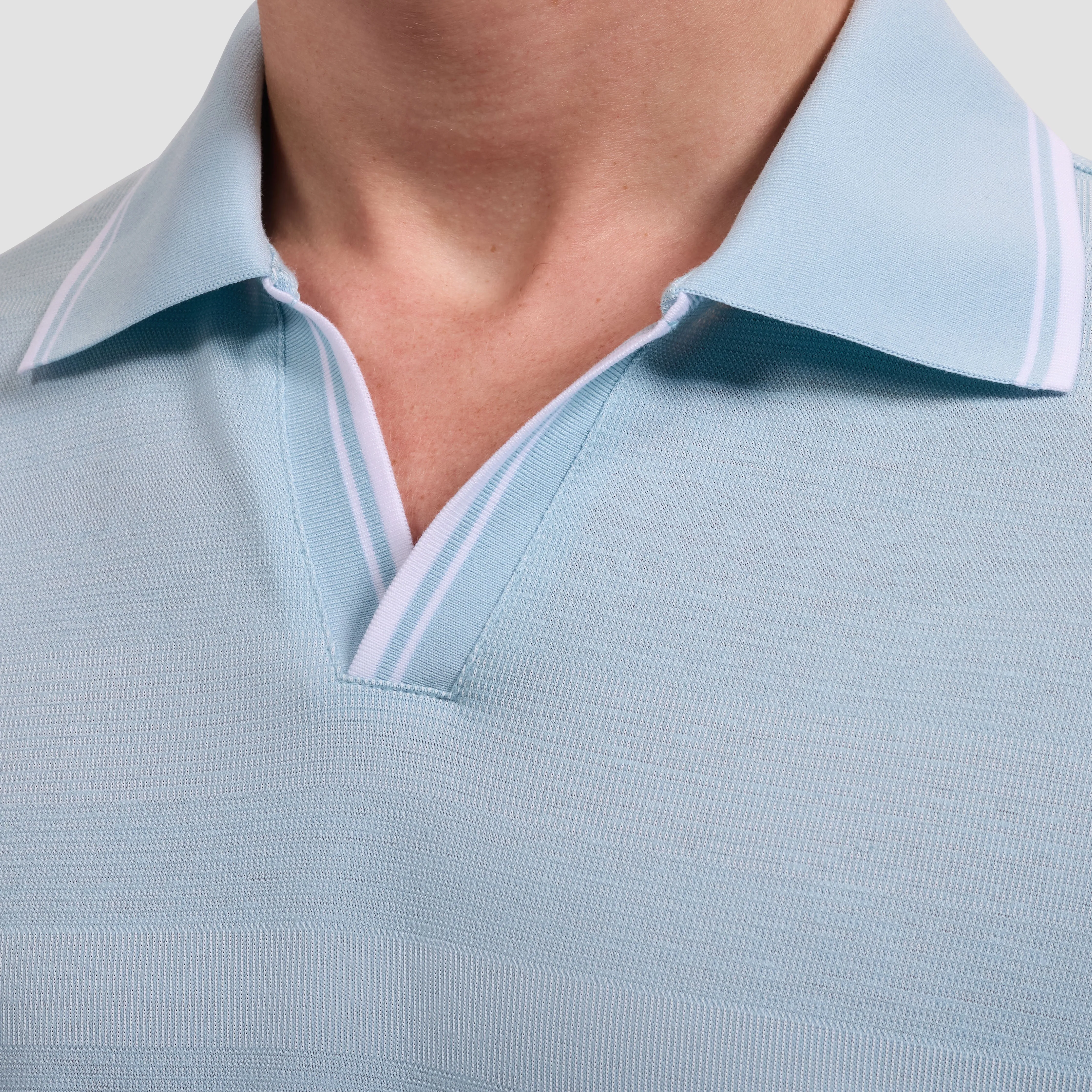 Performance Mixed Media Johnny Collar Polo sold by Bugatchi product image thumbnail 5