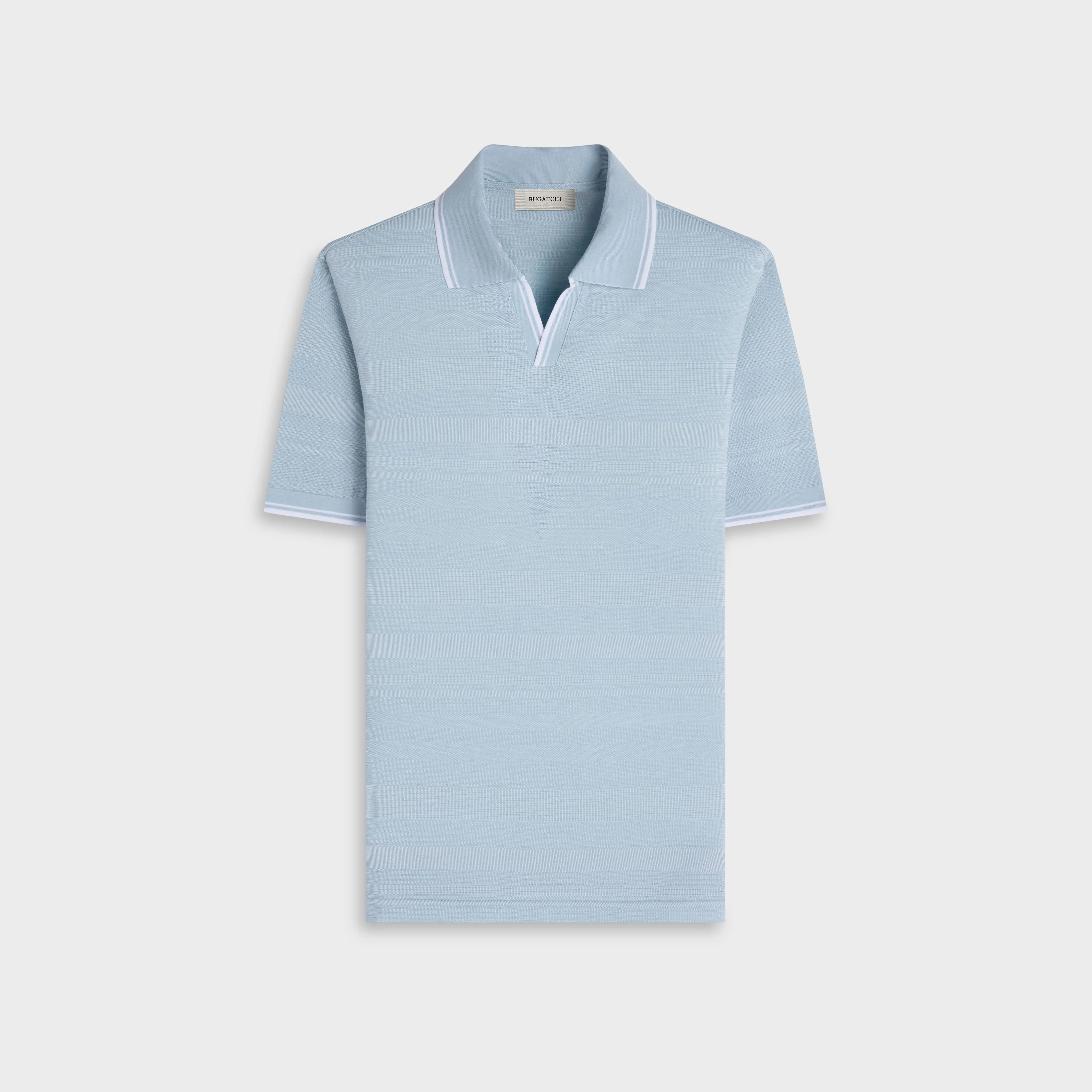 Performance Mixed Media Johnny Collar Polo sold by Bugatchi