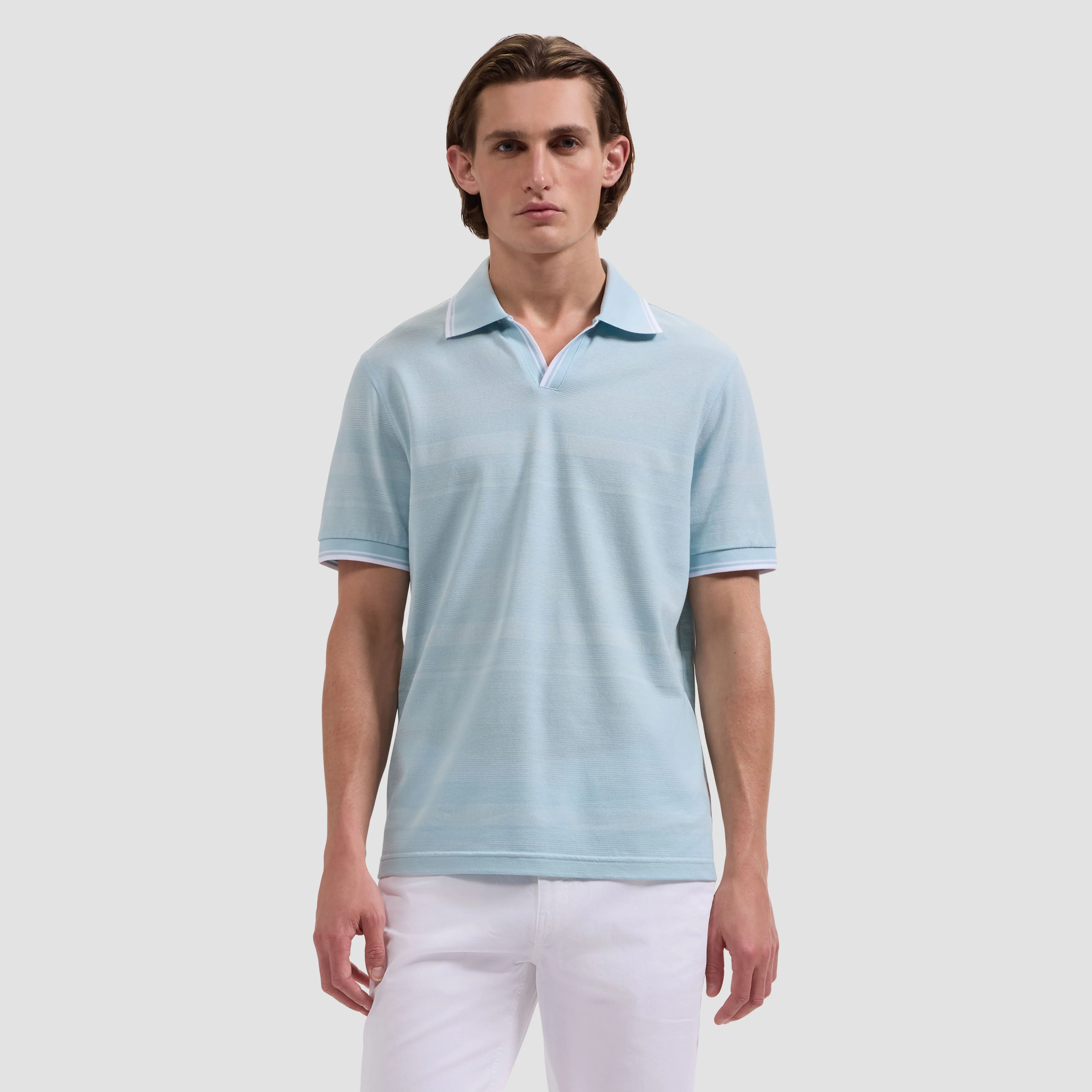 Performance Mixed Media Johnny Collar Polo sold by Bugatchi product image thumbnail 2