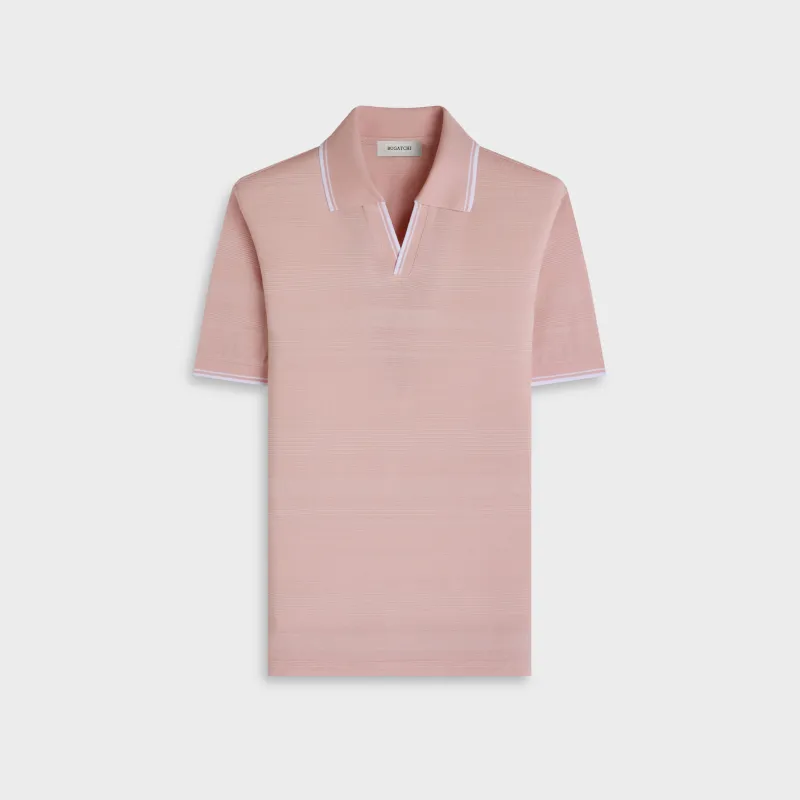 Performance Mixed Media Johnny Collar Polo made by Bugatchi