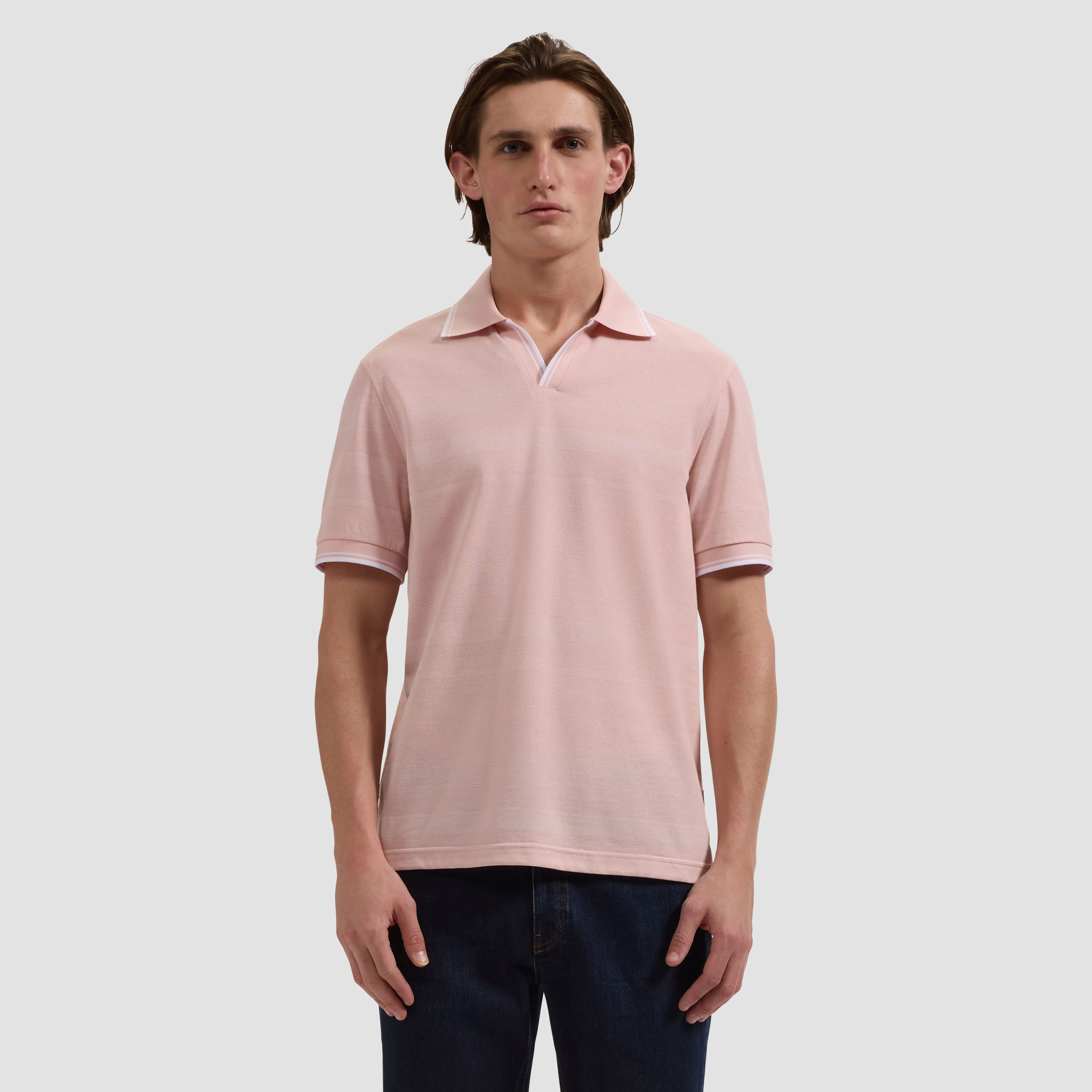 Performance Mixed Media Johnny Collar Polo sold by Bugatchi product image thumbnail 2