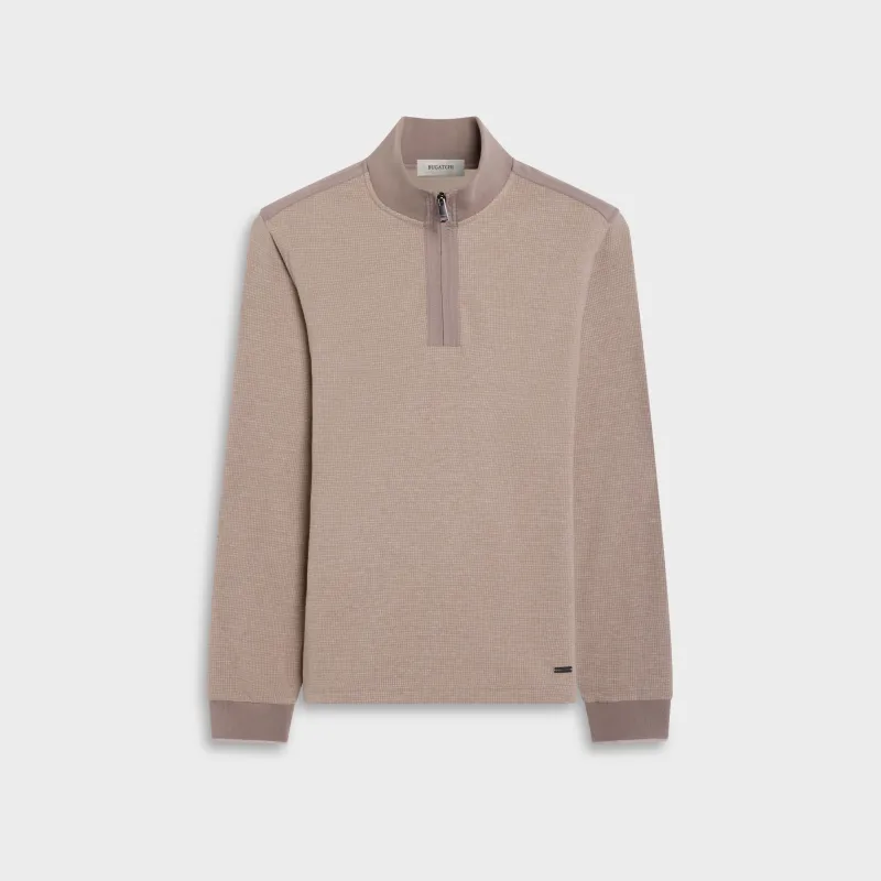 Houndstooth Quarter-Zip Pullover made by Bugatchi