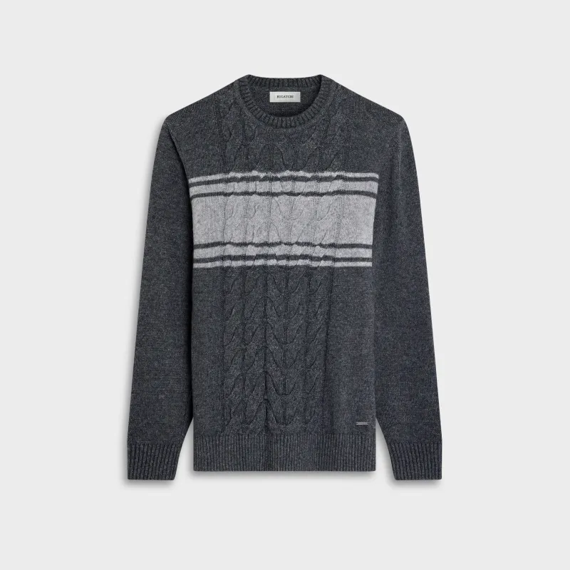 Heritage Stripe Crewneck Sweater made by Bugatchi