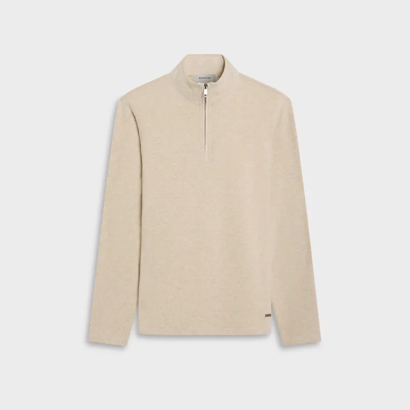 Micro Stripe Quarter-Zip Pullover made by Bugatchi