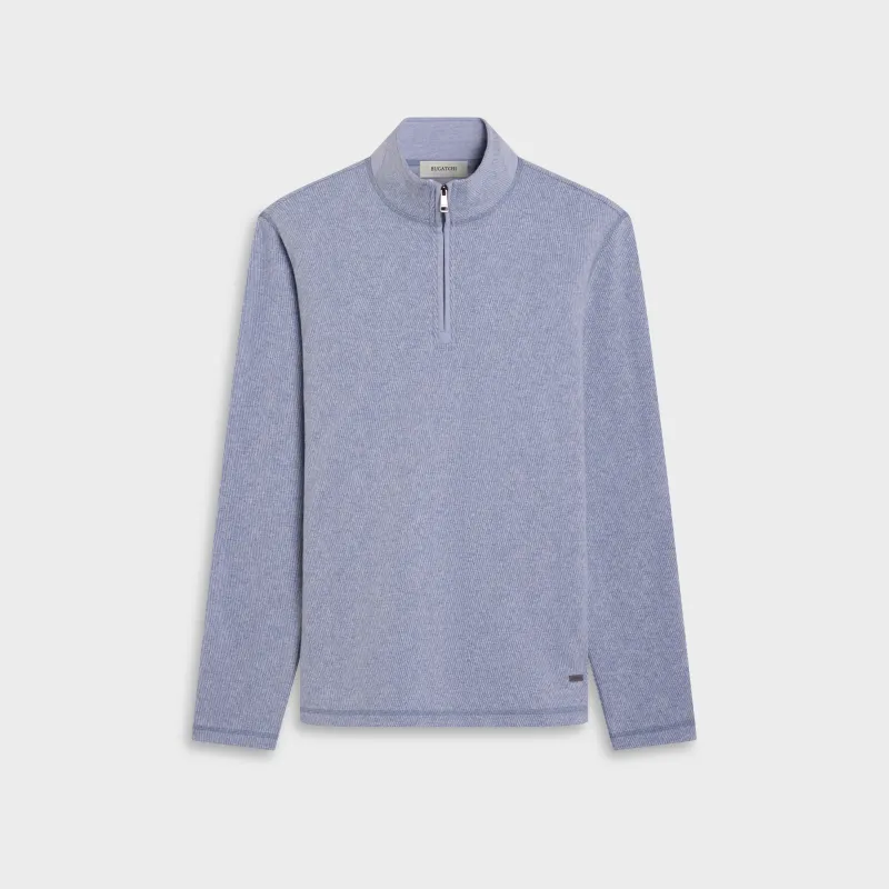 Micro Stripe Quarter-Zip Pullover made by Bugatchi