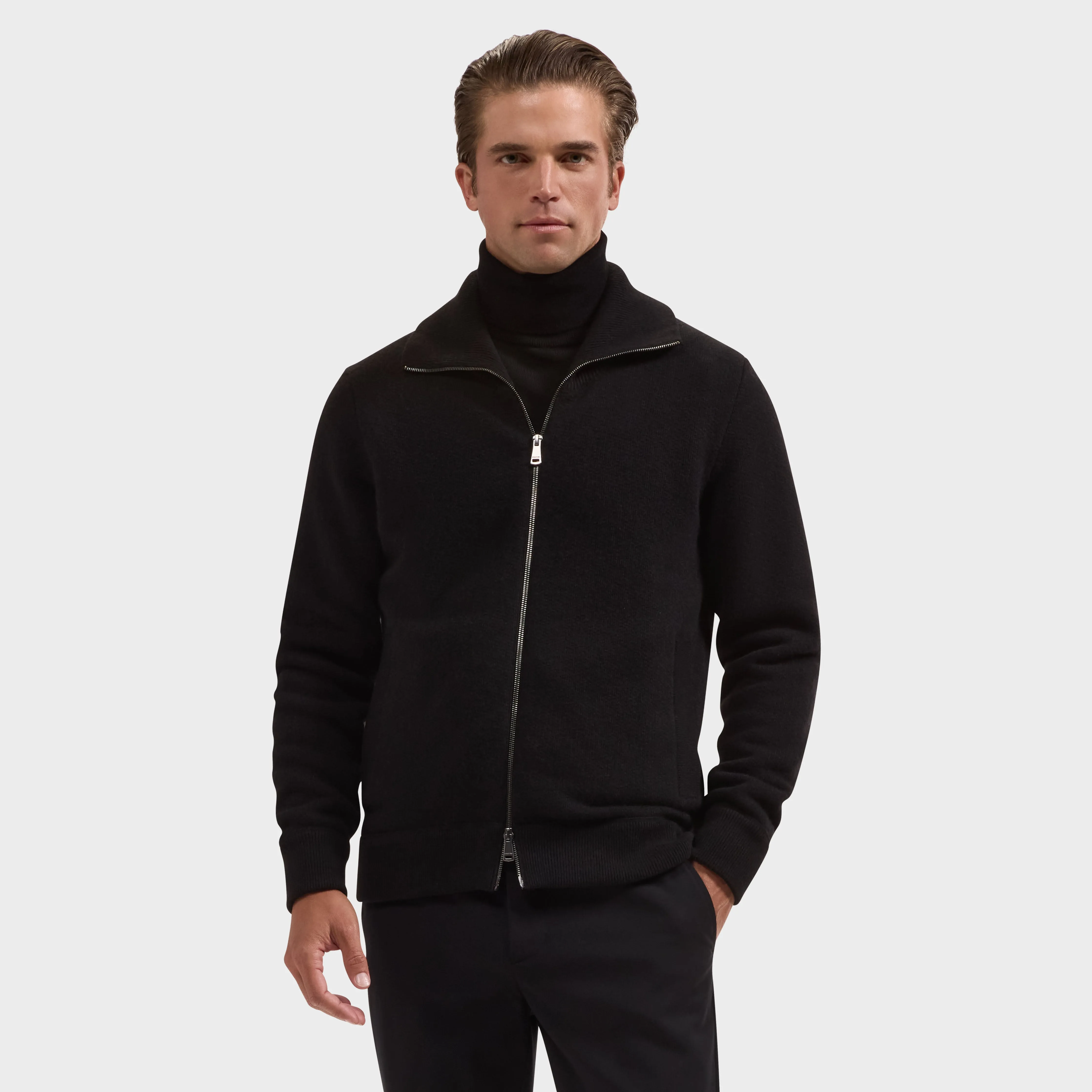 Melange Full Zip Sweater sold by Bugatchi product image thumbnail 2