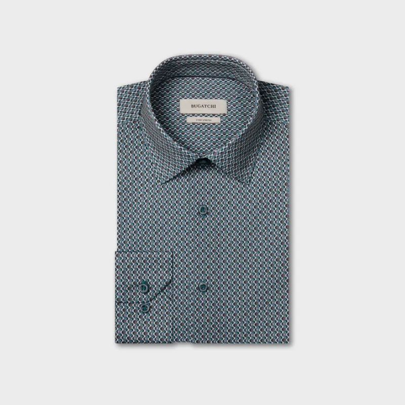 James OoohCotton Geometric Shirt made by Bugatchi