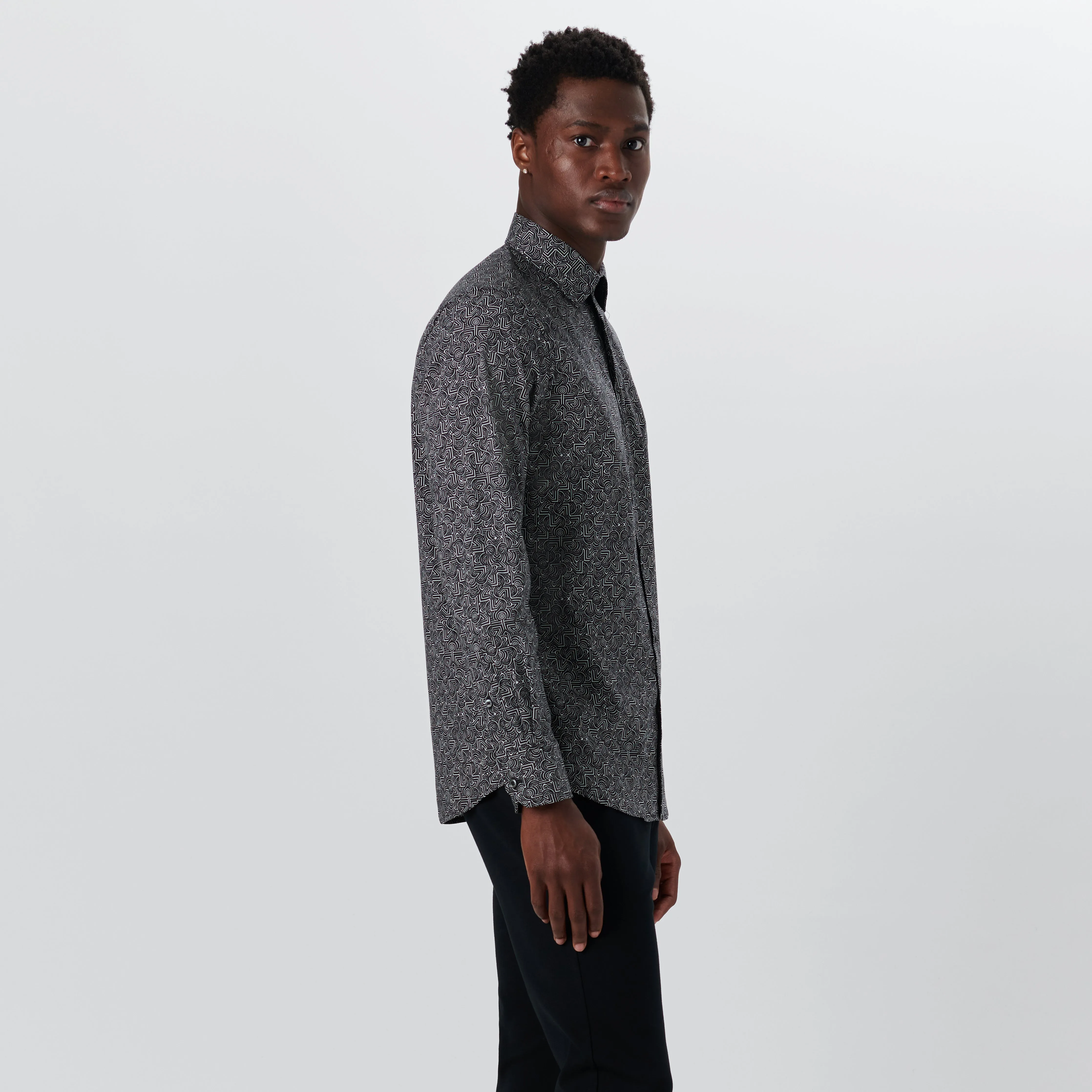 JULIAN Abstract Print Shirt sold by Bugatchi product image thumbnail 3