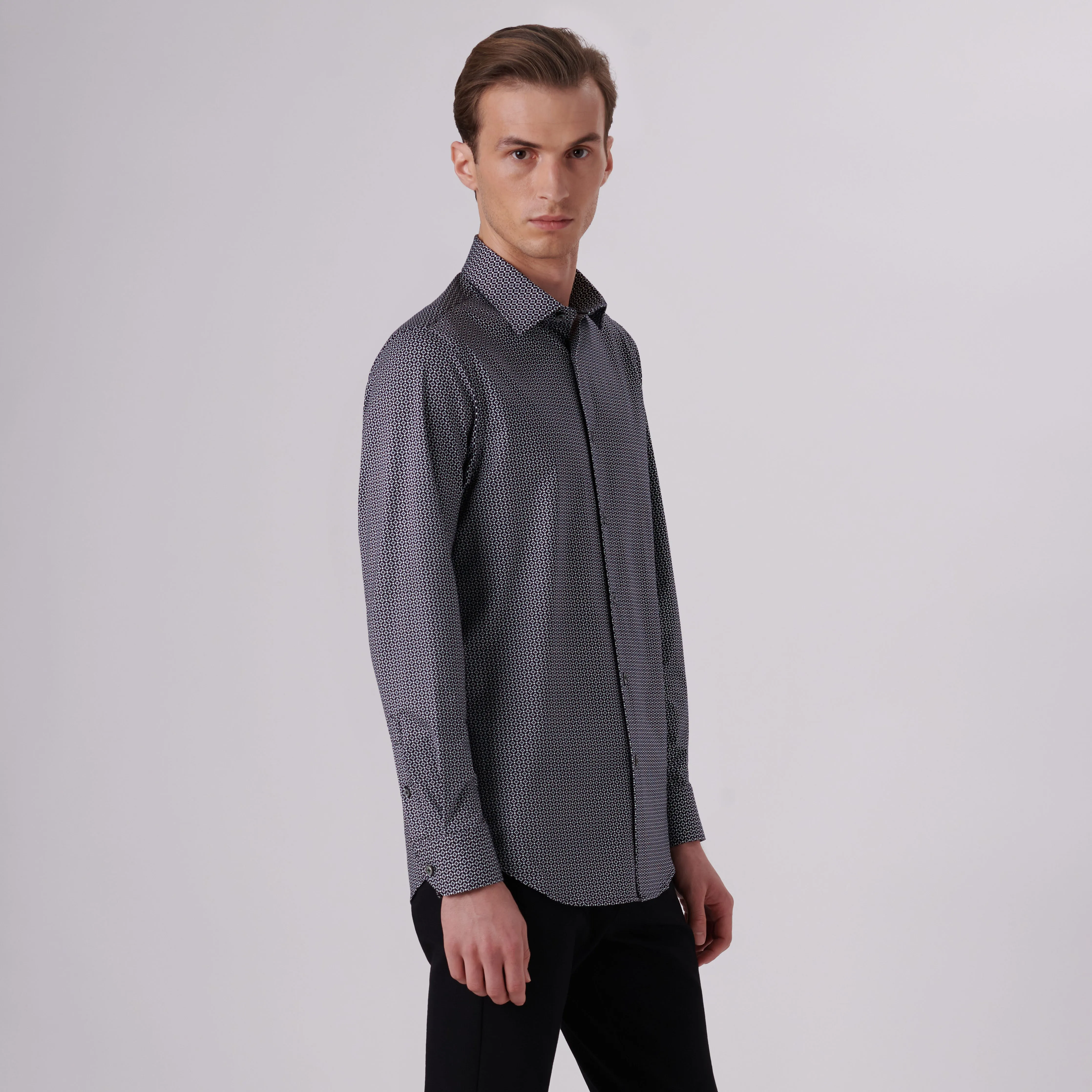 James Diamond Print OoohCotton Shirt sold by Bugatchi product image thumbnail 3