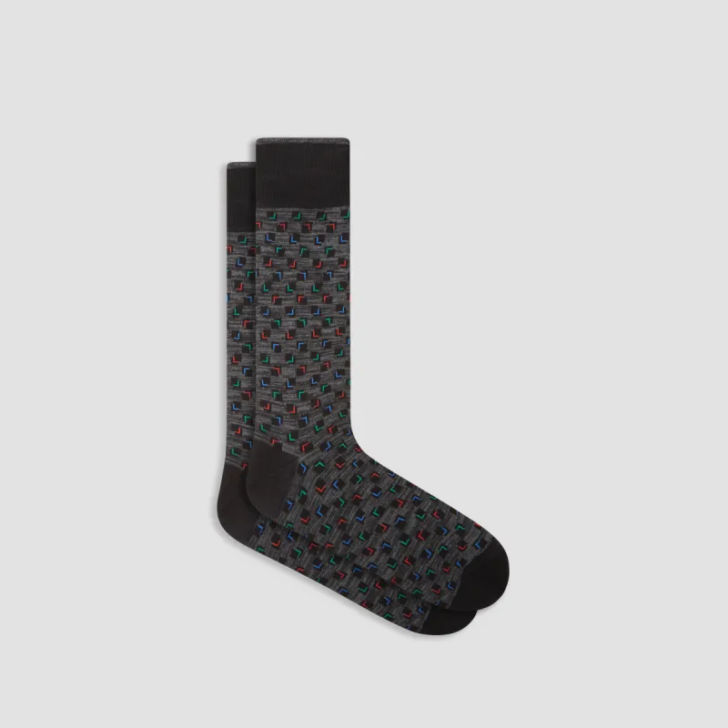 Geometric Mid-Calf Socks sold by Bugatchi