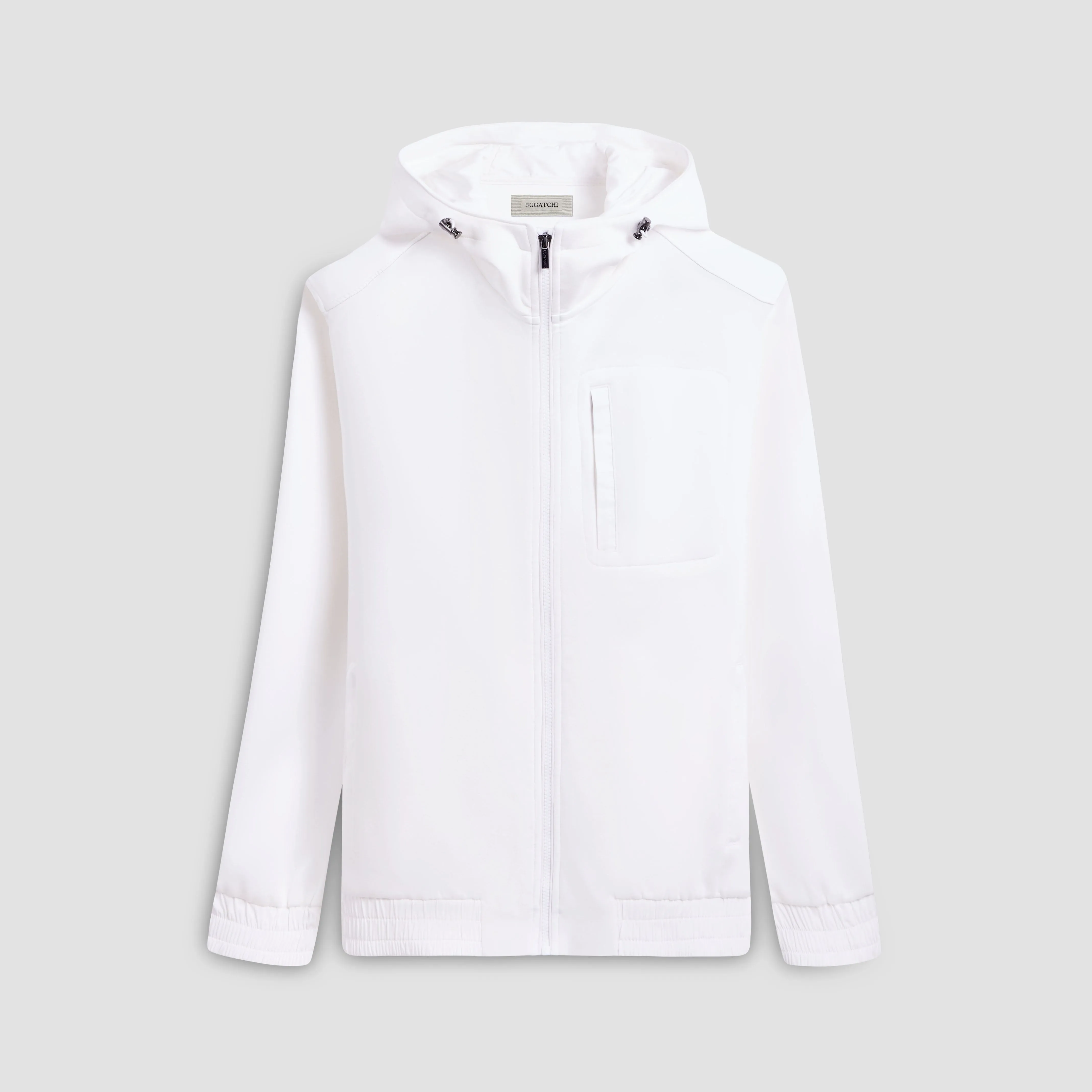Soft Touch Performance Zip-Up Jacket With Hood sold by Bugatchi