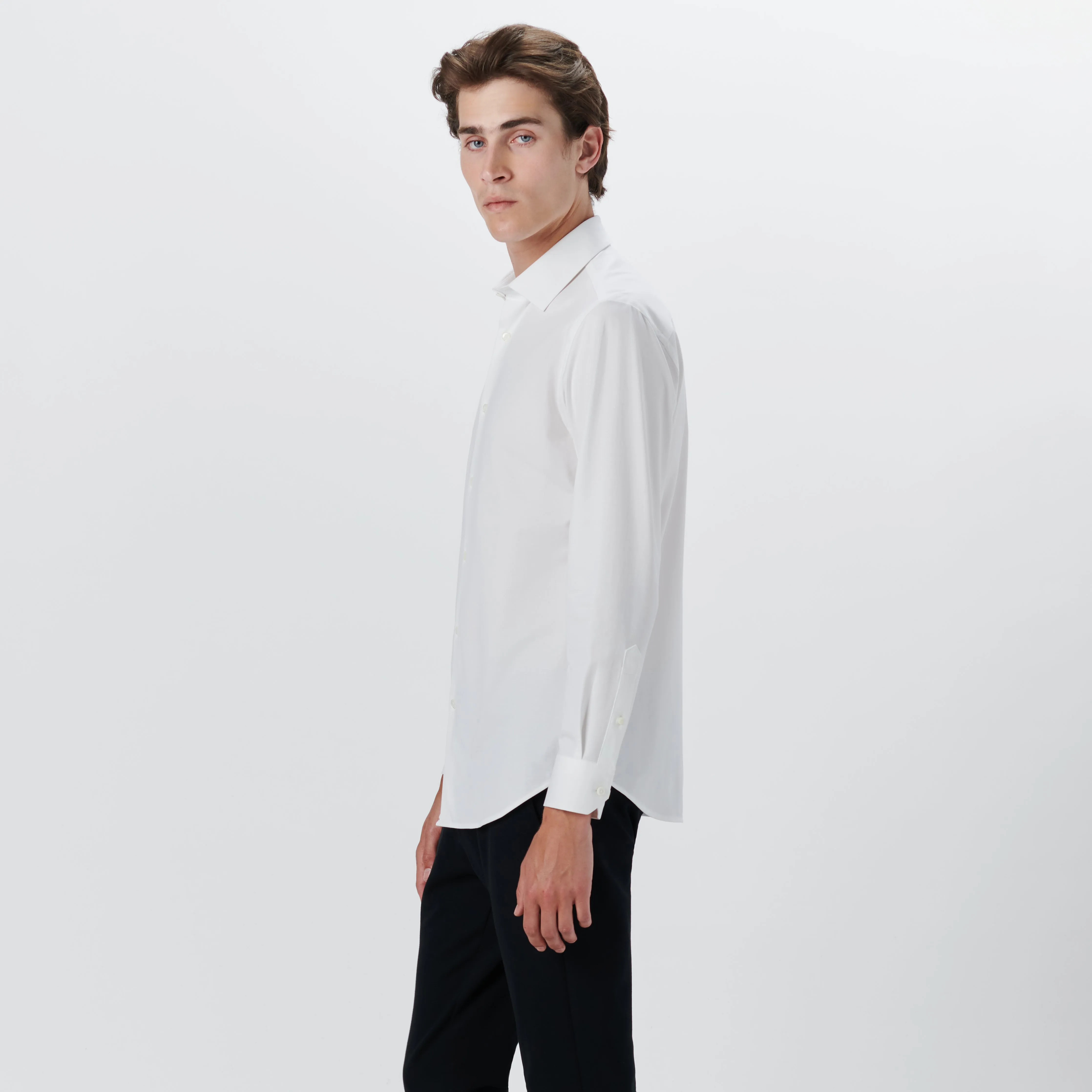 JAMES Solid OoohCotton Twill Shirt sold by Bugatchi product image thumbnail 3