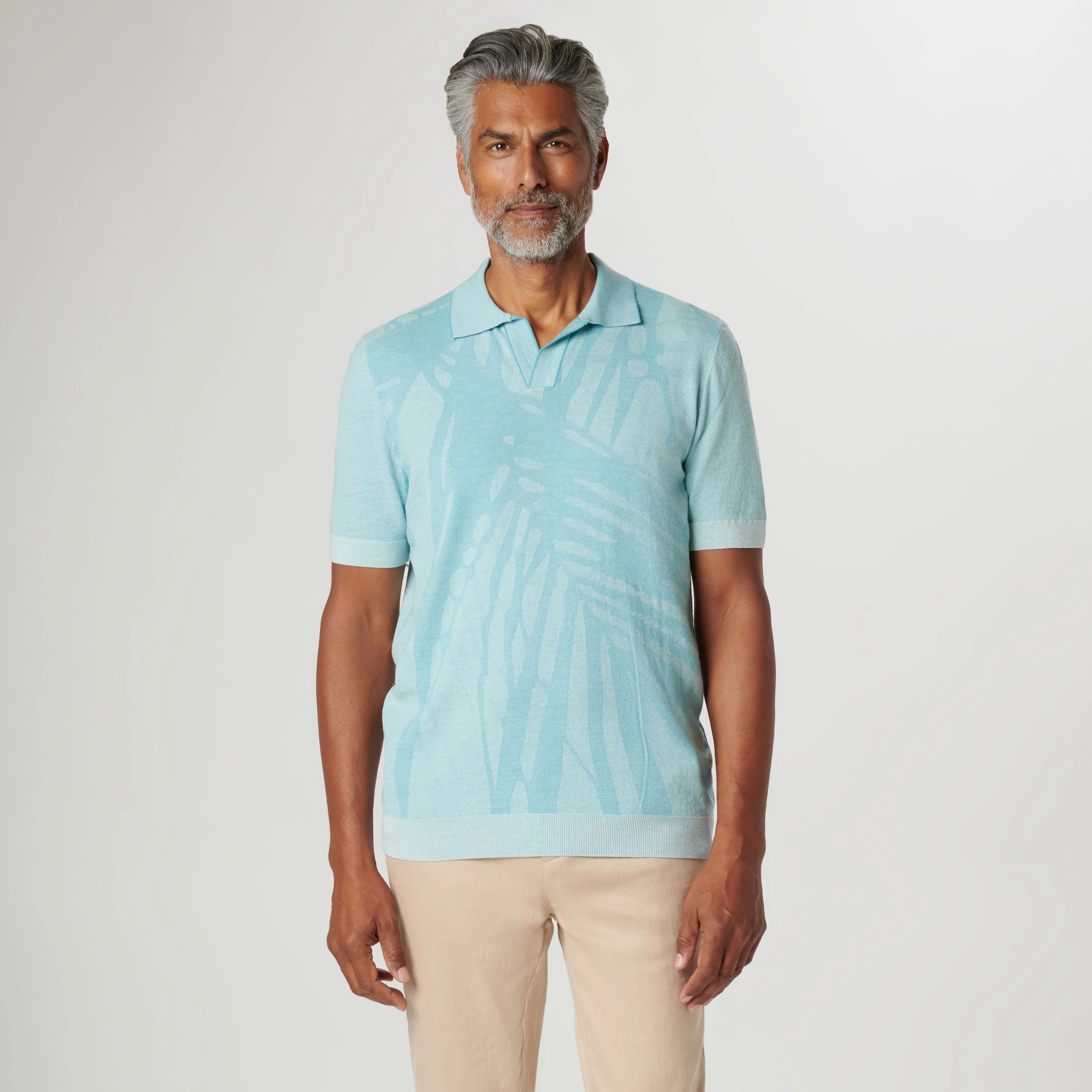 Abstract Print Short Sleeve Johnny Sweater sold by Bugatchi product image thumbnail 3