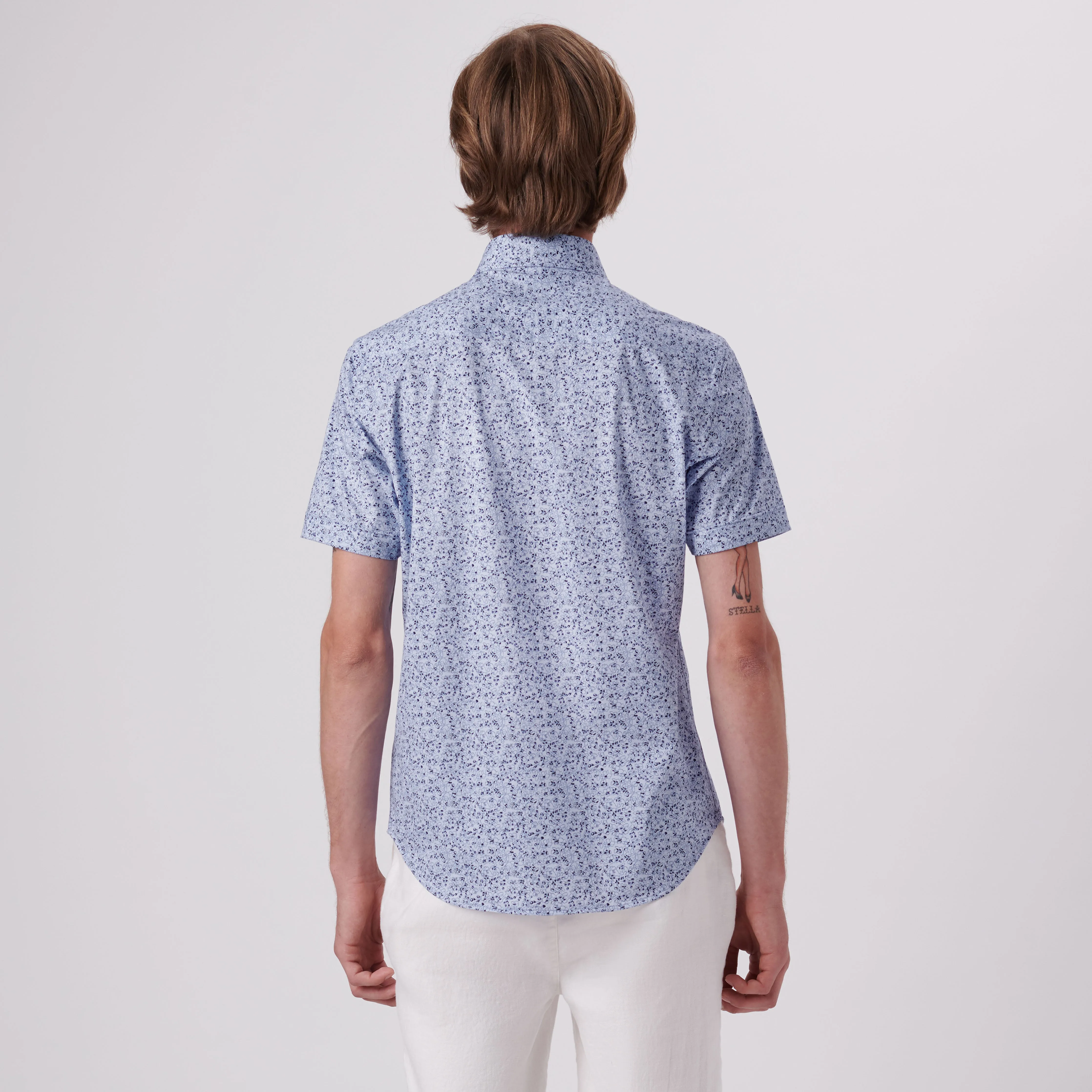 Miles Floral Print OoohCotton Short Sleeve Shirt sold by Bugatchi product image thumbnail 4