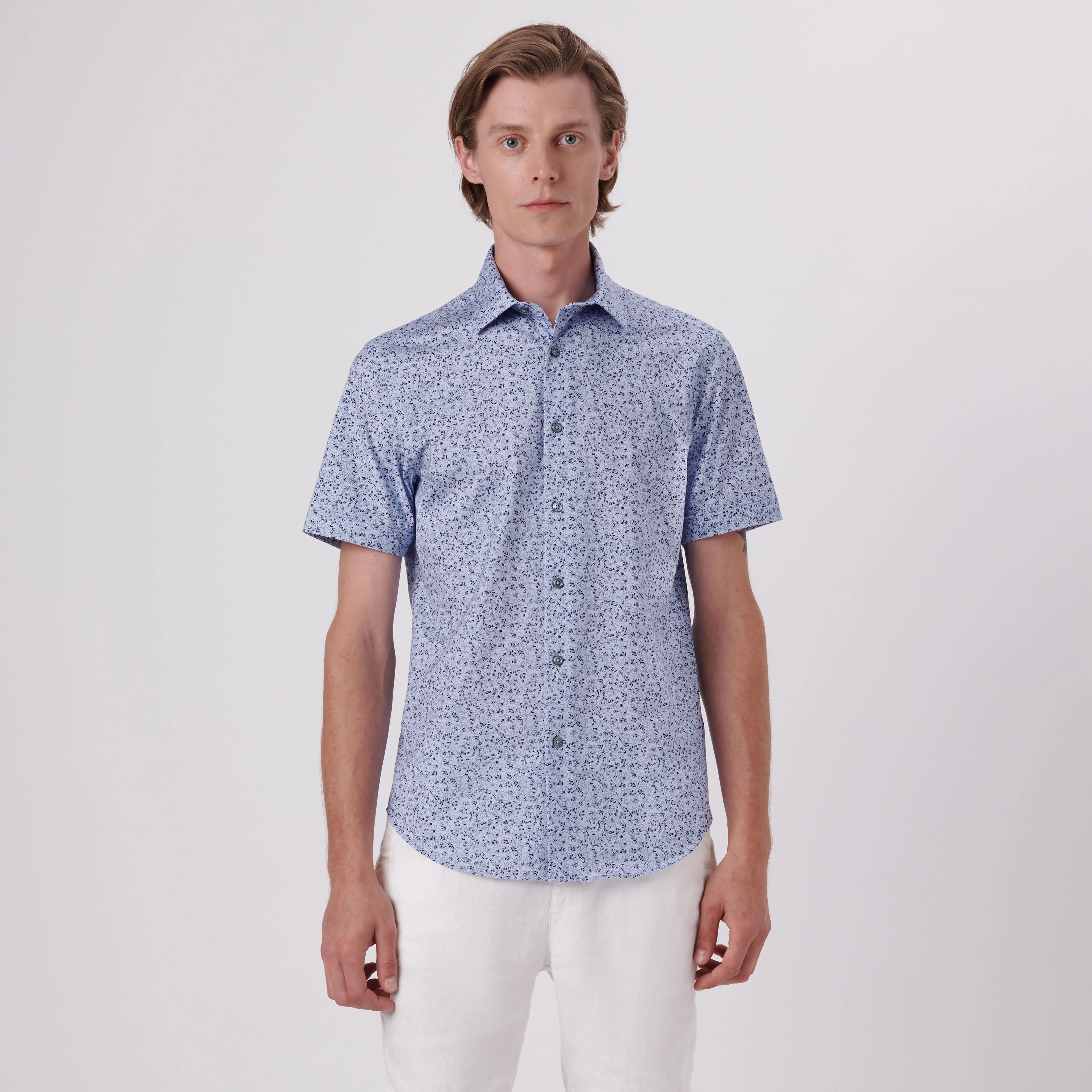 Miles Floral Print OoohCotton Short Sleeve Shirt sold by Bugatchi product image thumbnail 2
