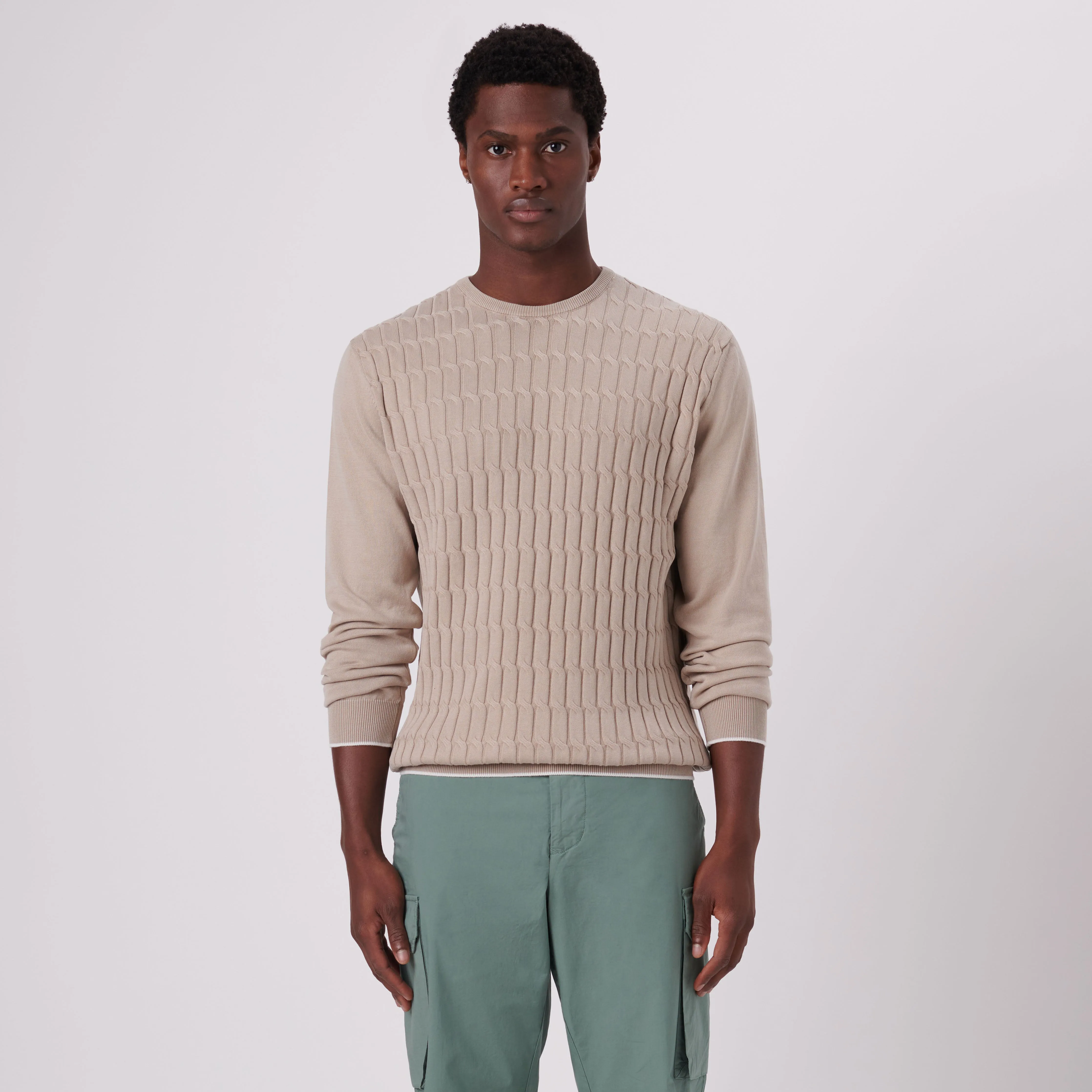 Knit Stitch Crew Neck Sweater sold by Bugatchi product image thumbnail 2