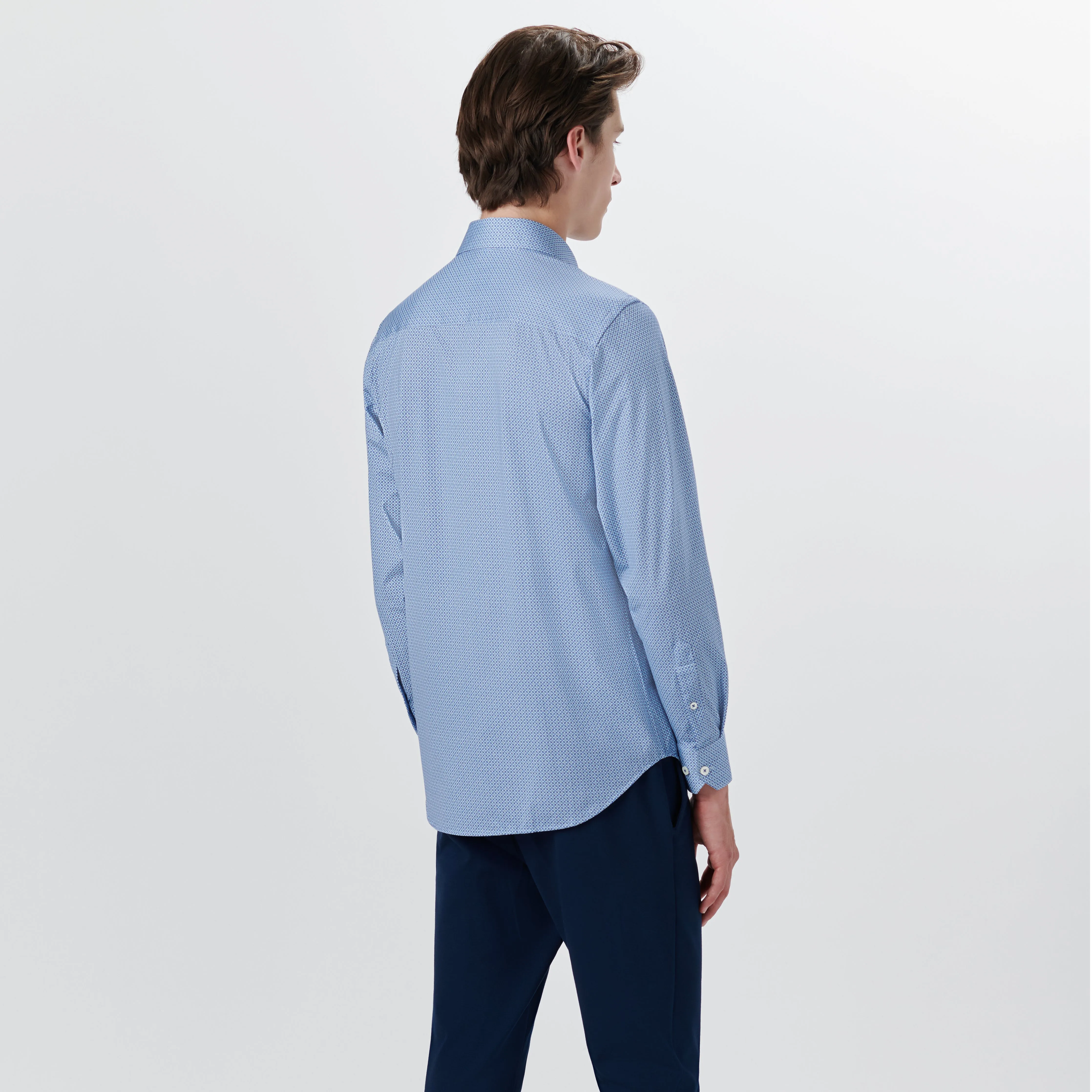 JAMES Diamond Check OoohCotton Shirt sold by Bugatchi product image thumbnail 4