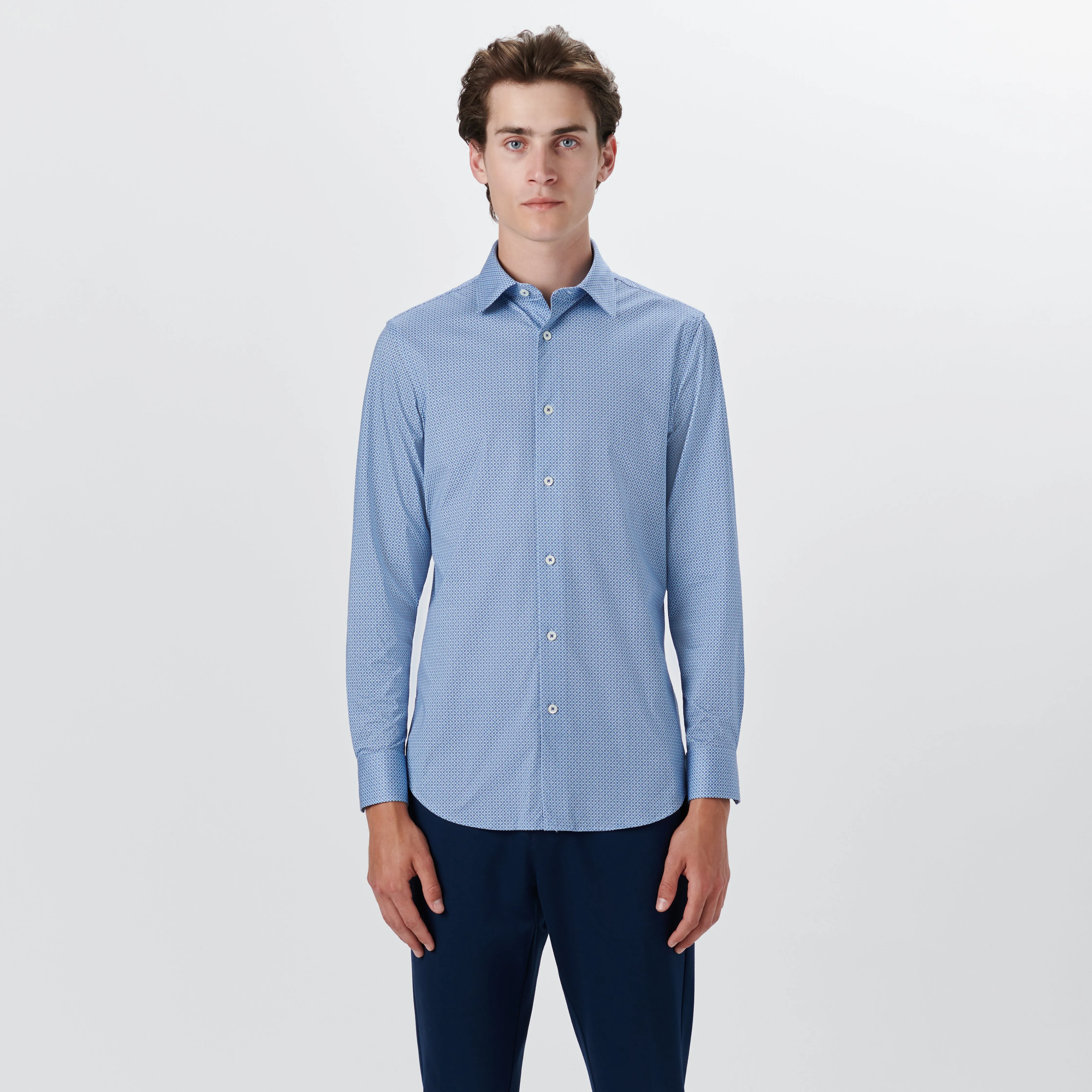 JAMES Diamond Check OoohCotton Shirt sold by Bugatchi product image thumbnail 2