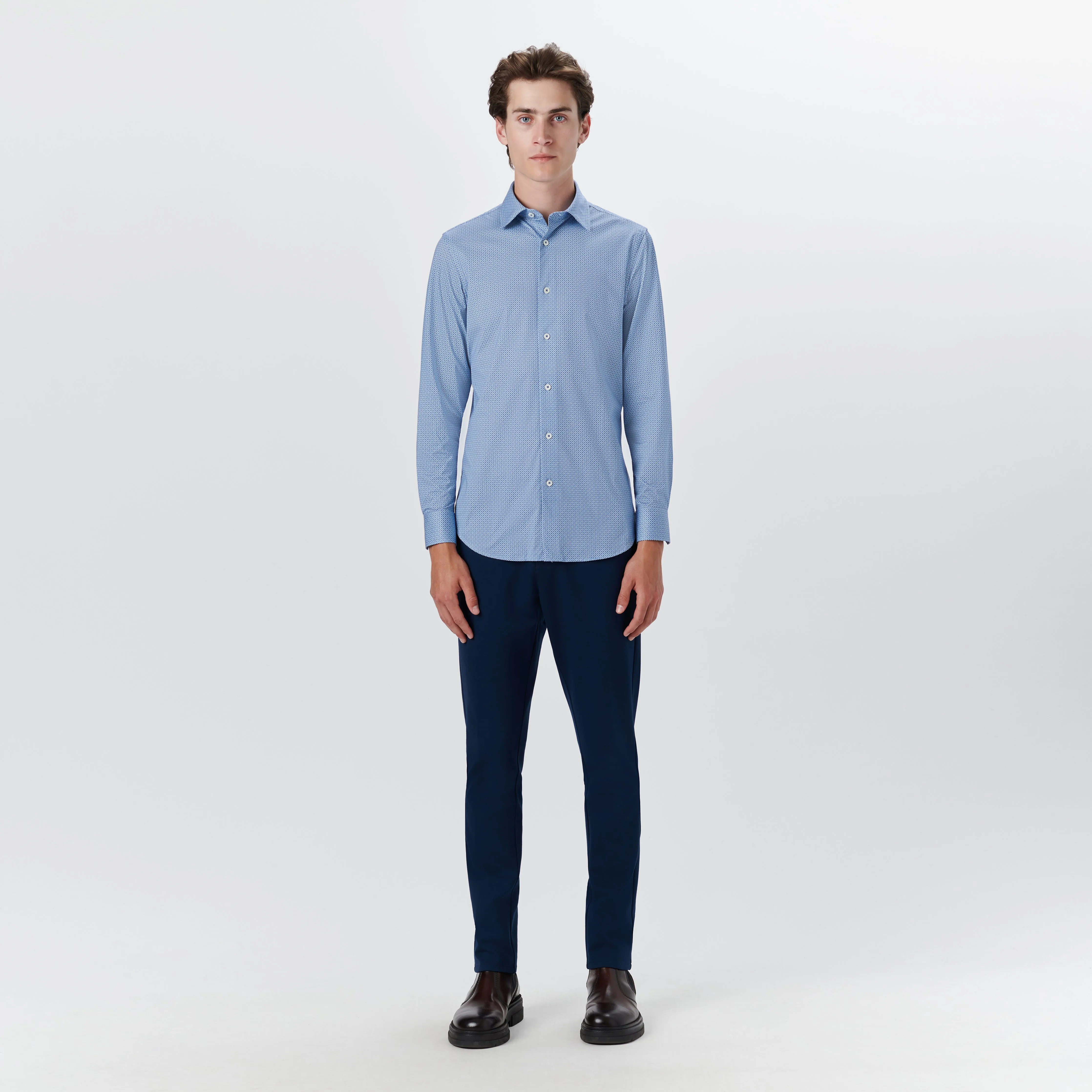 JAMES Diamond Check OoohCotton Shirt sold by Bugatchi product image thumbnail 5