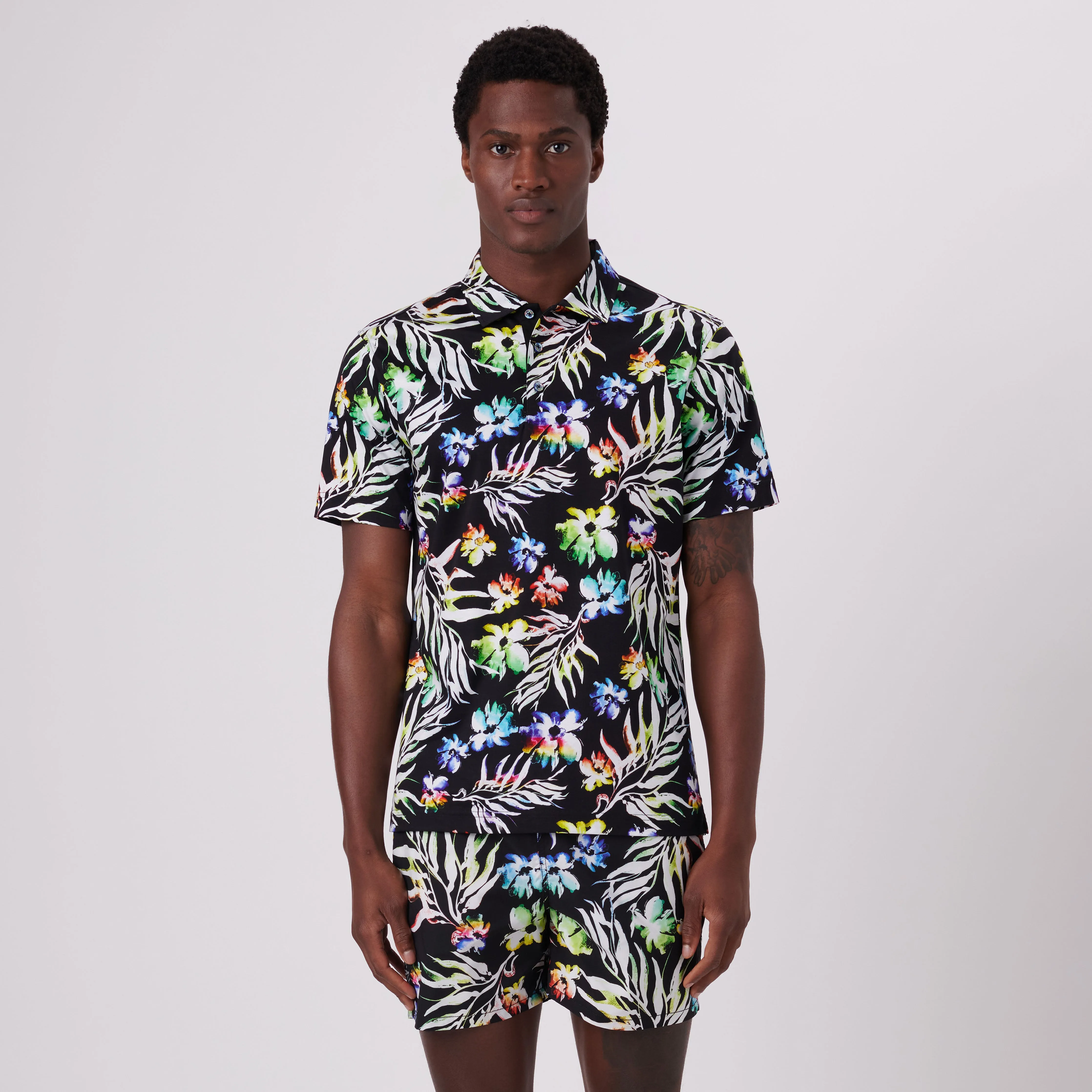 Hendrix Floral Print Polo Shirt sold by Bugatchi product image thumbnail 2
