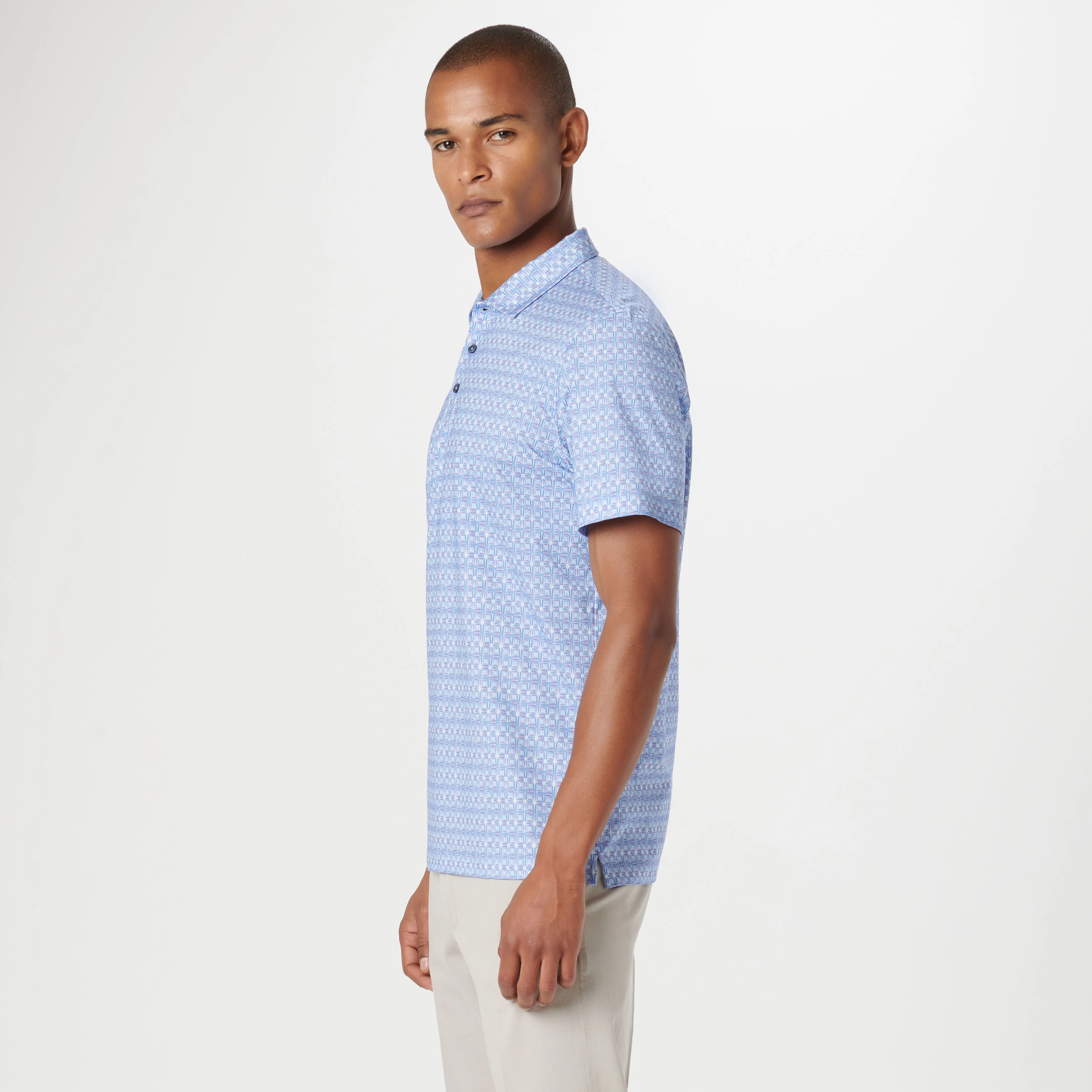 Victor Geometric OoohCotton Polo sold by Bugatchi product image thumbnail 3