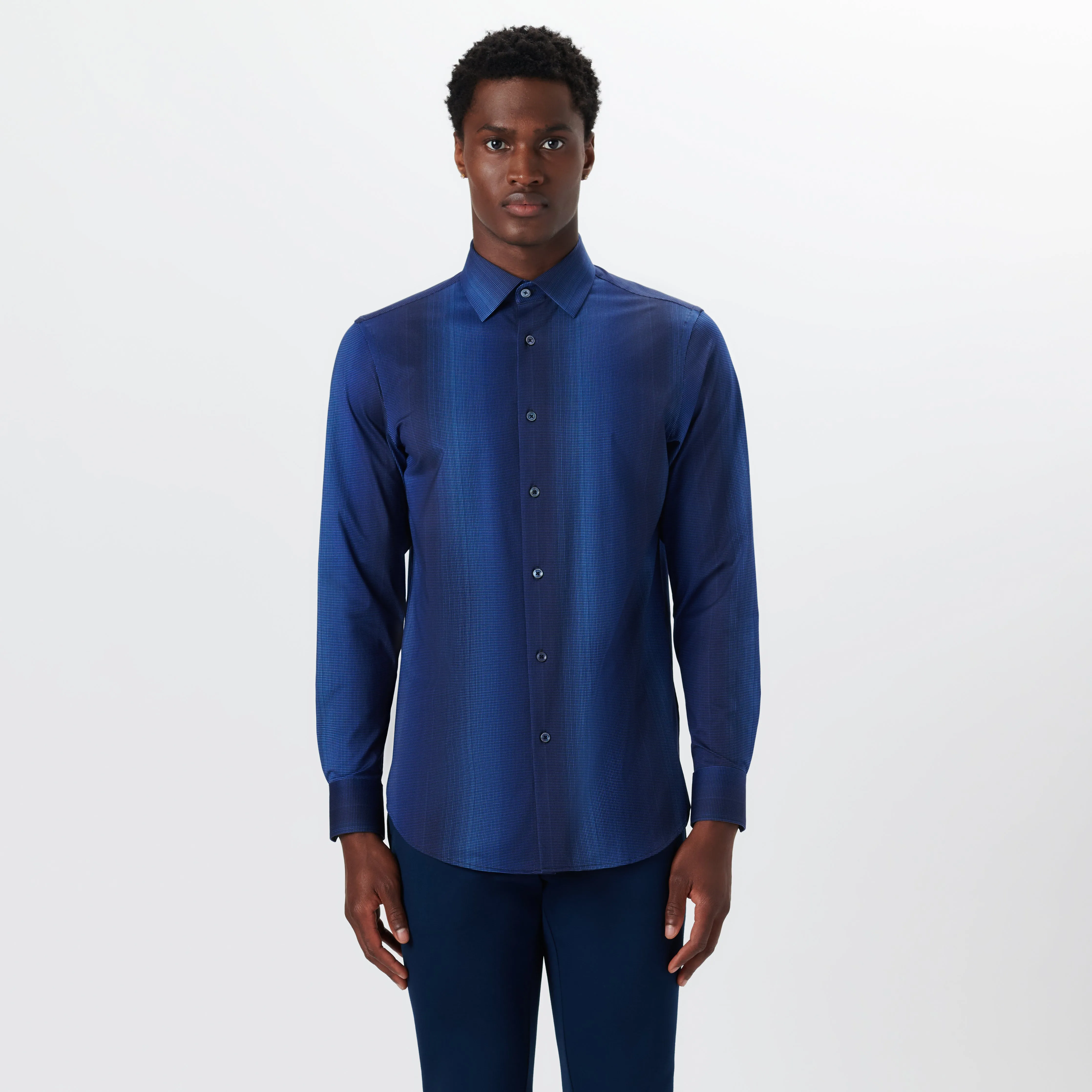 JAMES Pin Check OoohCotton Shirt sold by Bugatchi product image thumbnail 2
