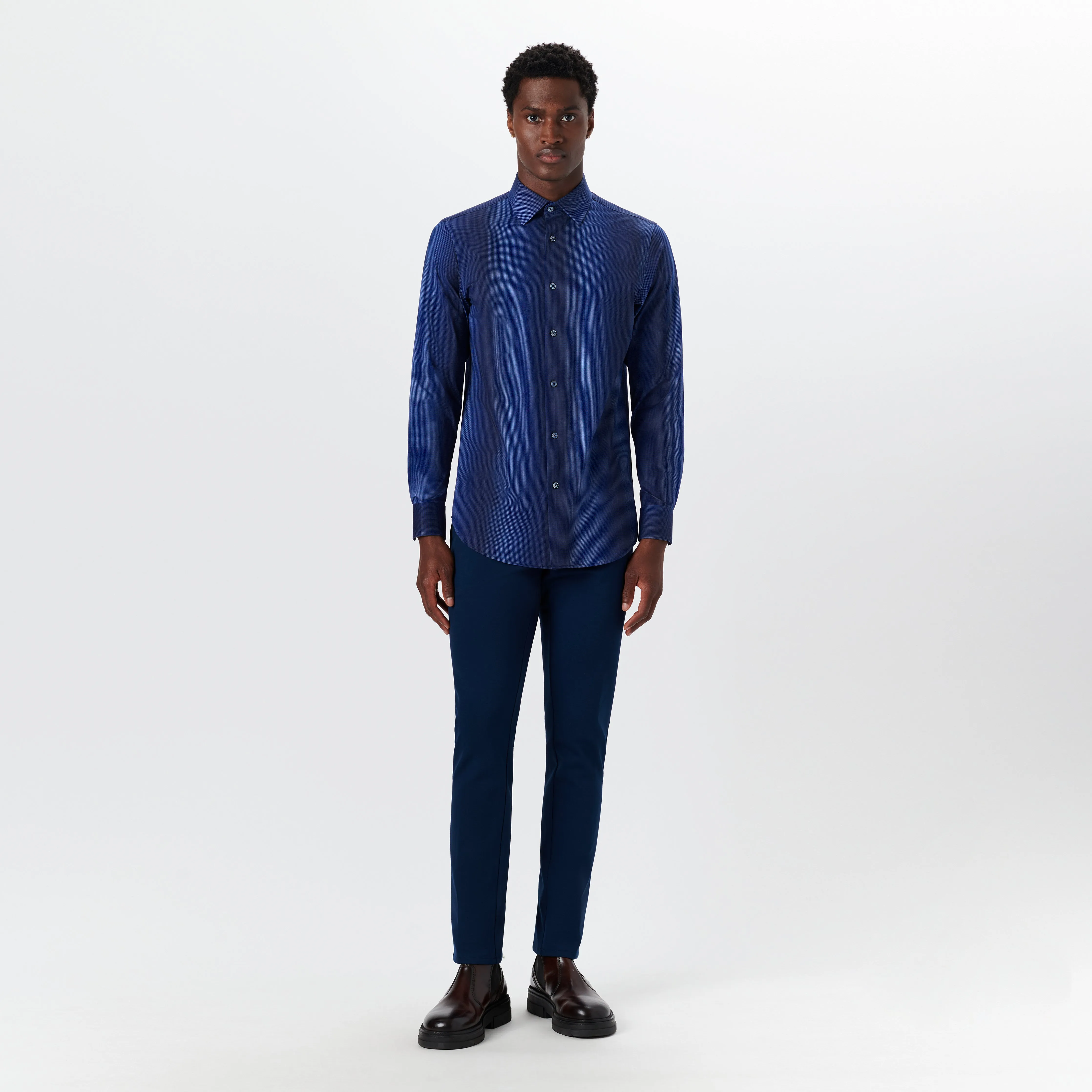 JAMES Pin Check OoohCotton Shirt sold by Bugatchi product image thumbnail 5