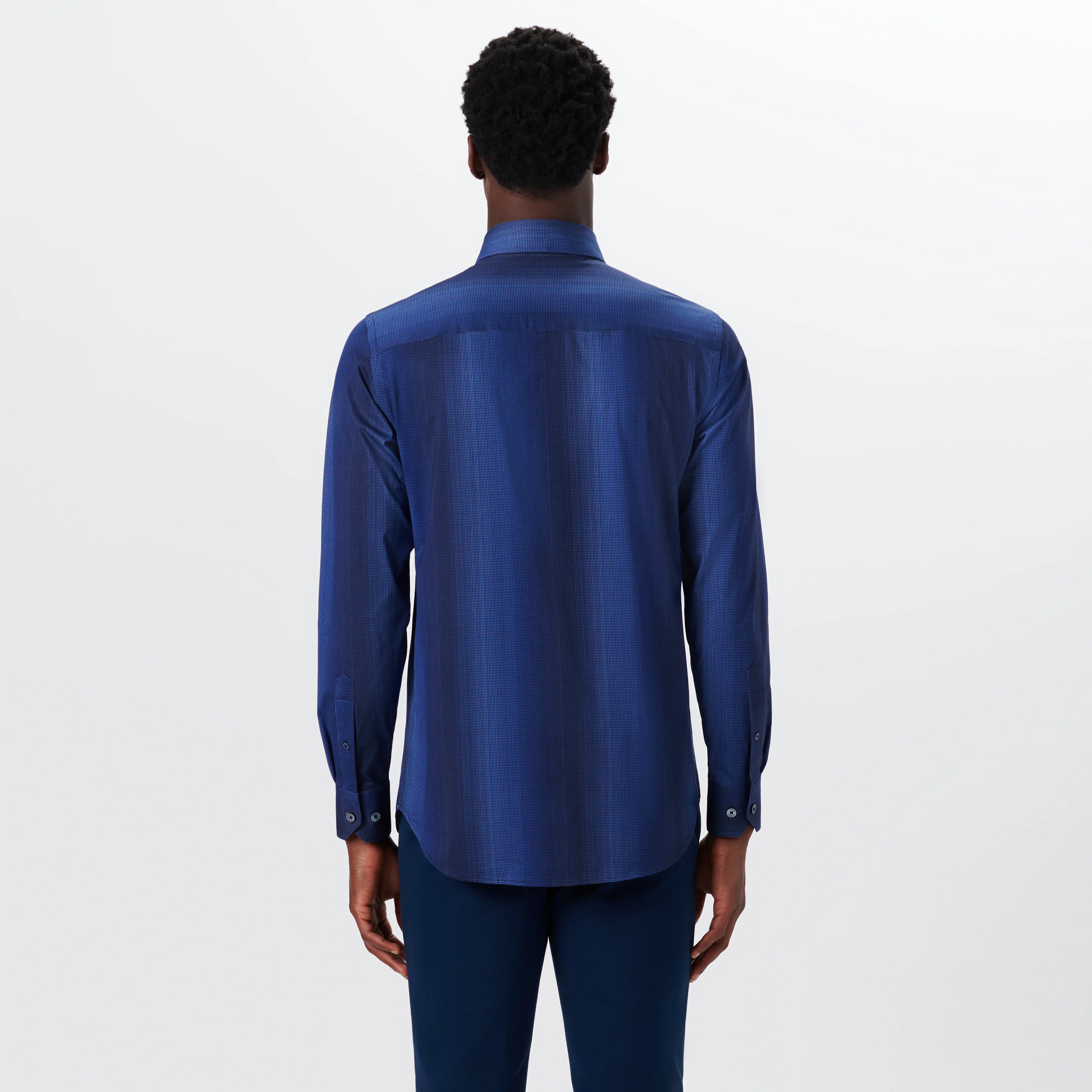 JAMES Pin Check OoohCotton Shirt sold by Bugatchi product image thumbnail 4