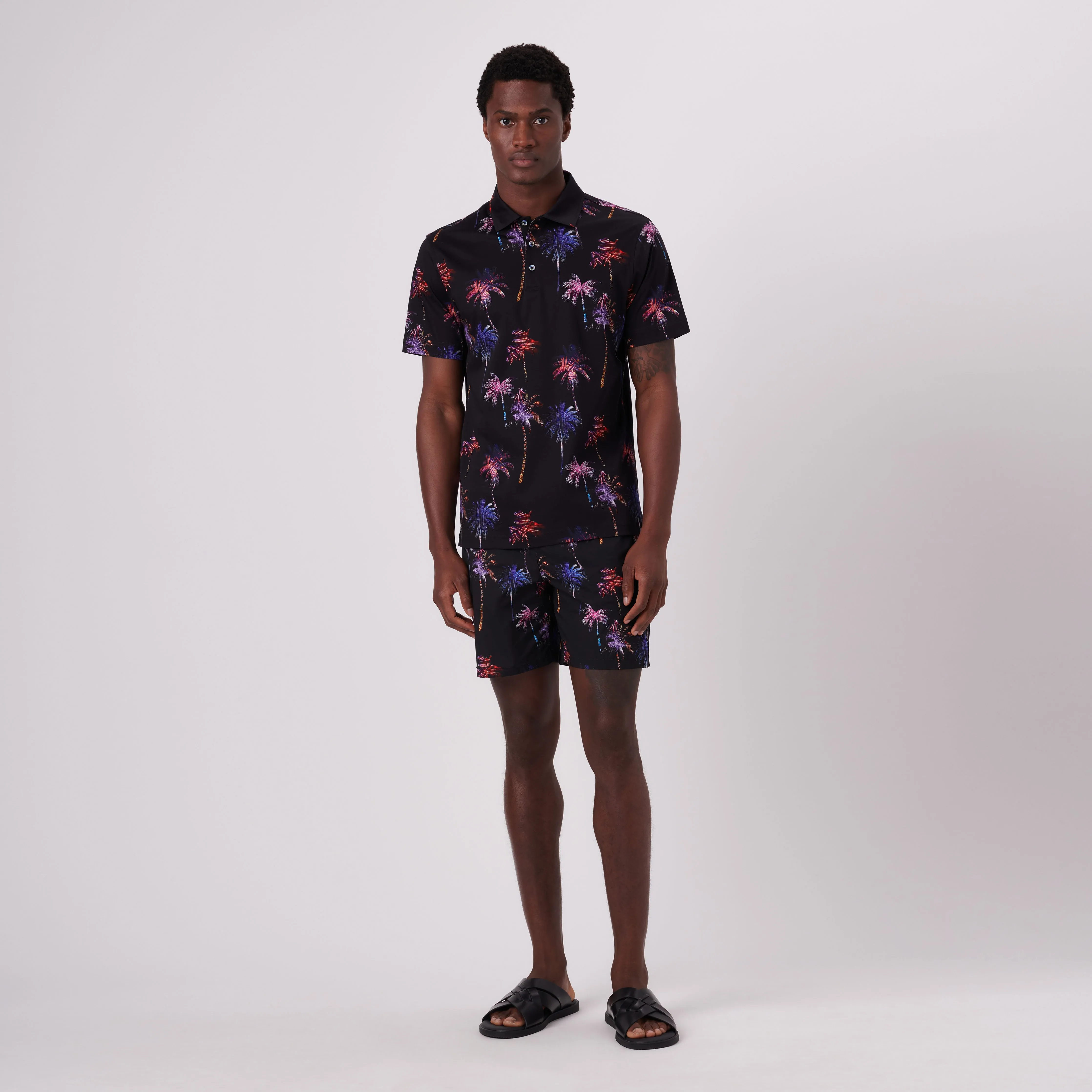 Hendrix Palm Trees Print Polo Shirt sold by Bugatchi product image thumbnail 5