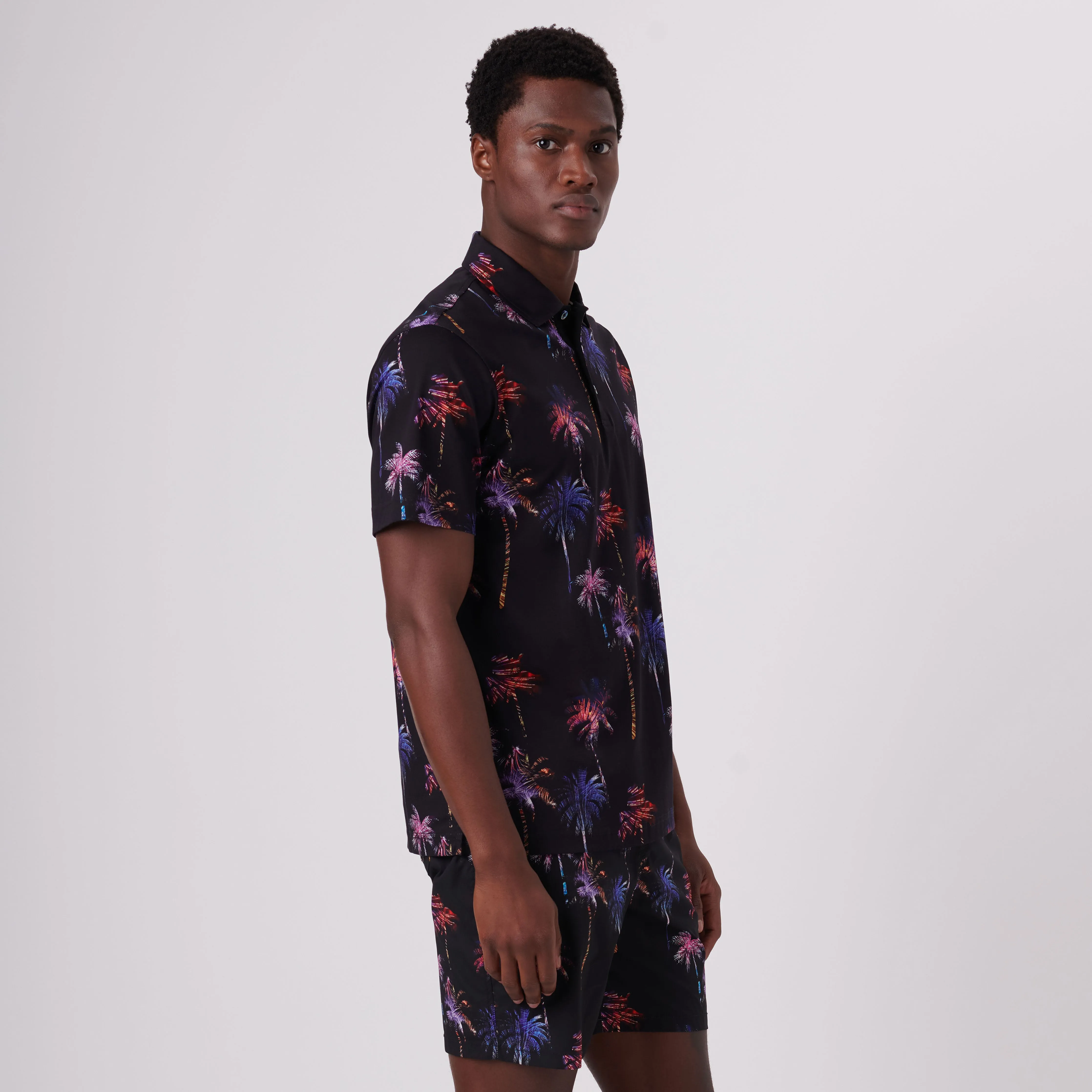 Hendrix Palm Trees Print Polo Shirt sold by Bugatchi product image thumbnail 3