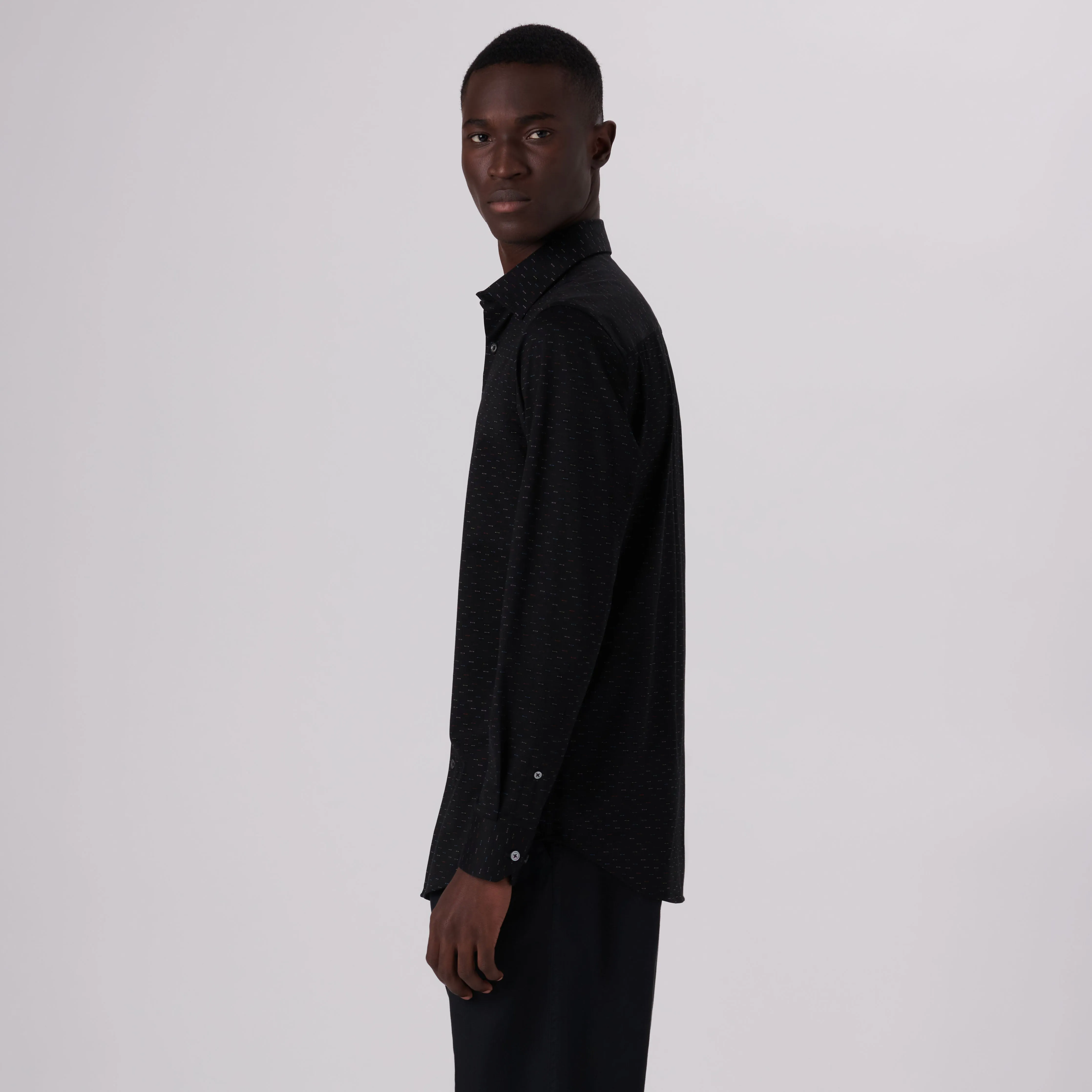 James Stitch Print OoohCotton Shirt sold by Bugatchi product image thumbnail 3