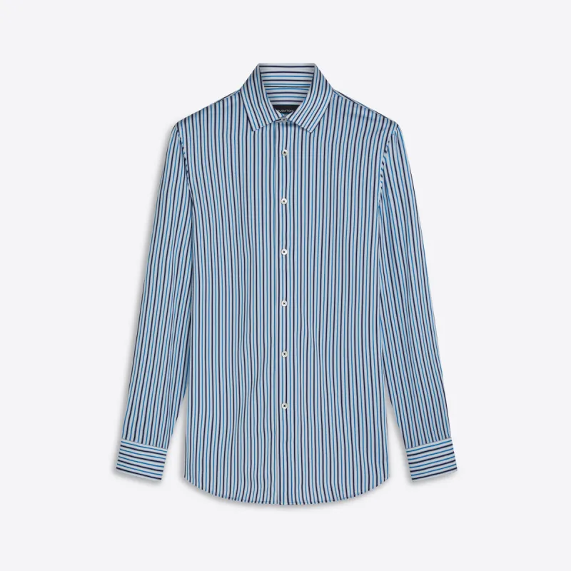 JAMES Shadow Stripe OoohCotton Shirt sold by Bugatchi