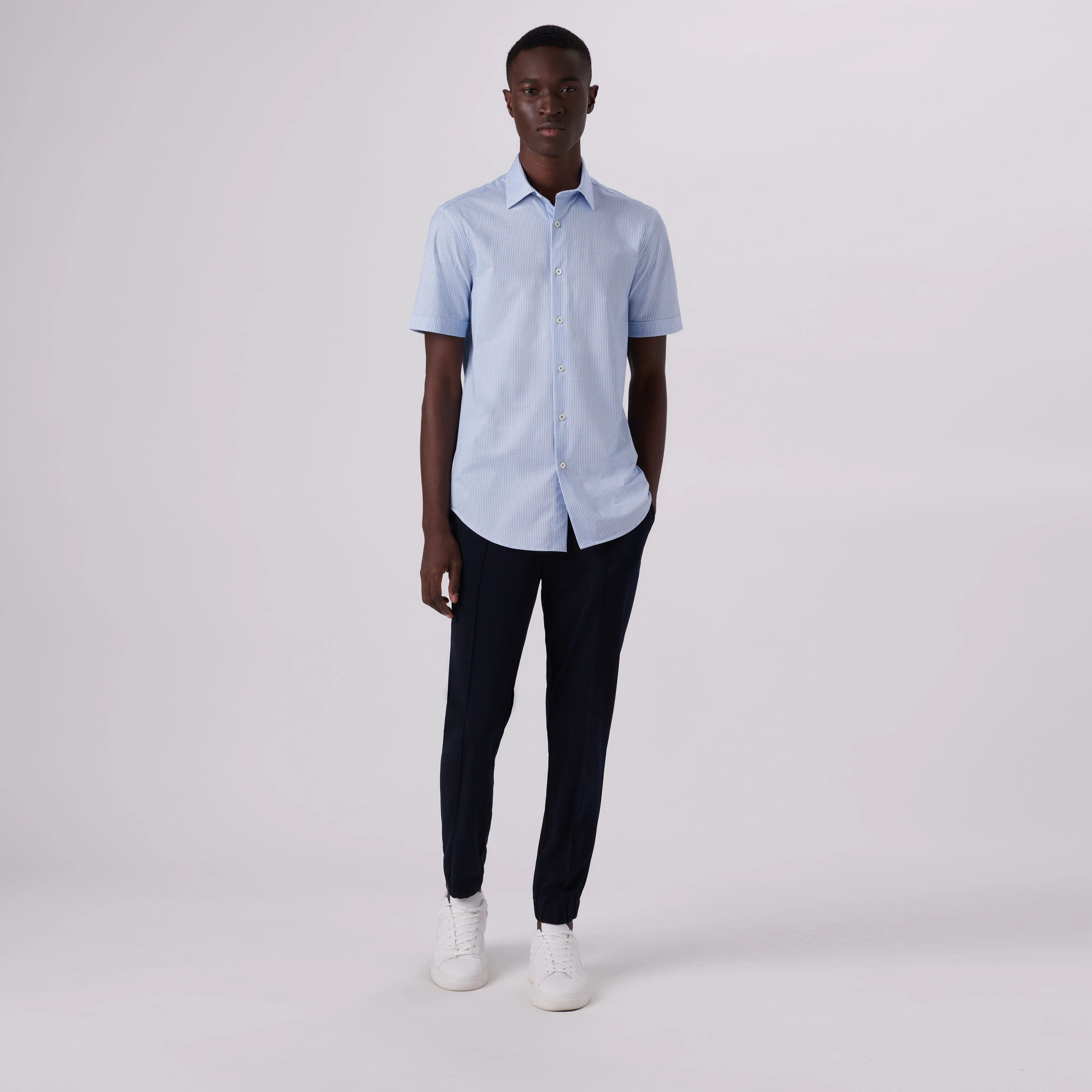 Miles Geometric Print OoohCotton Short Sleeve Shirt sold by Bugatchi product image thumbnail 5