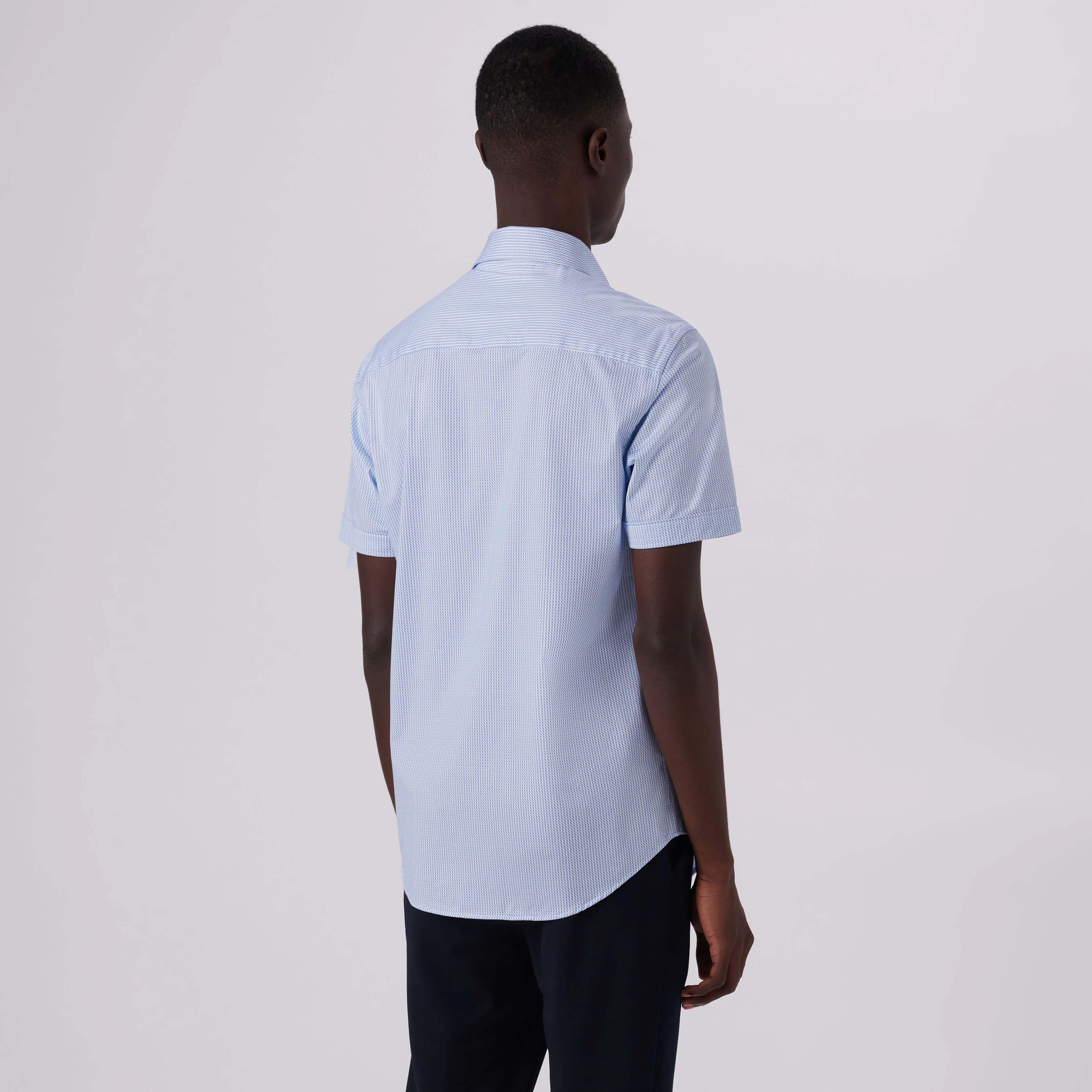 Miles Geometric Print OoohCotton Short Sleeve Shirt sold by Bugatchi product image thumbnail 4