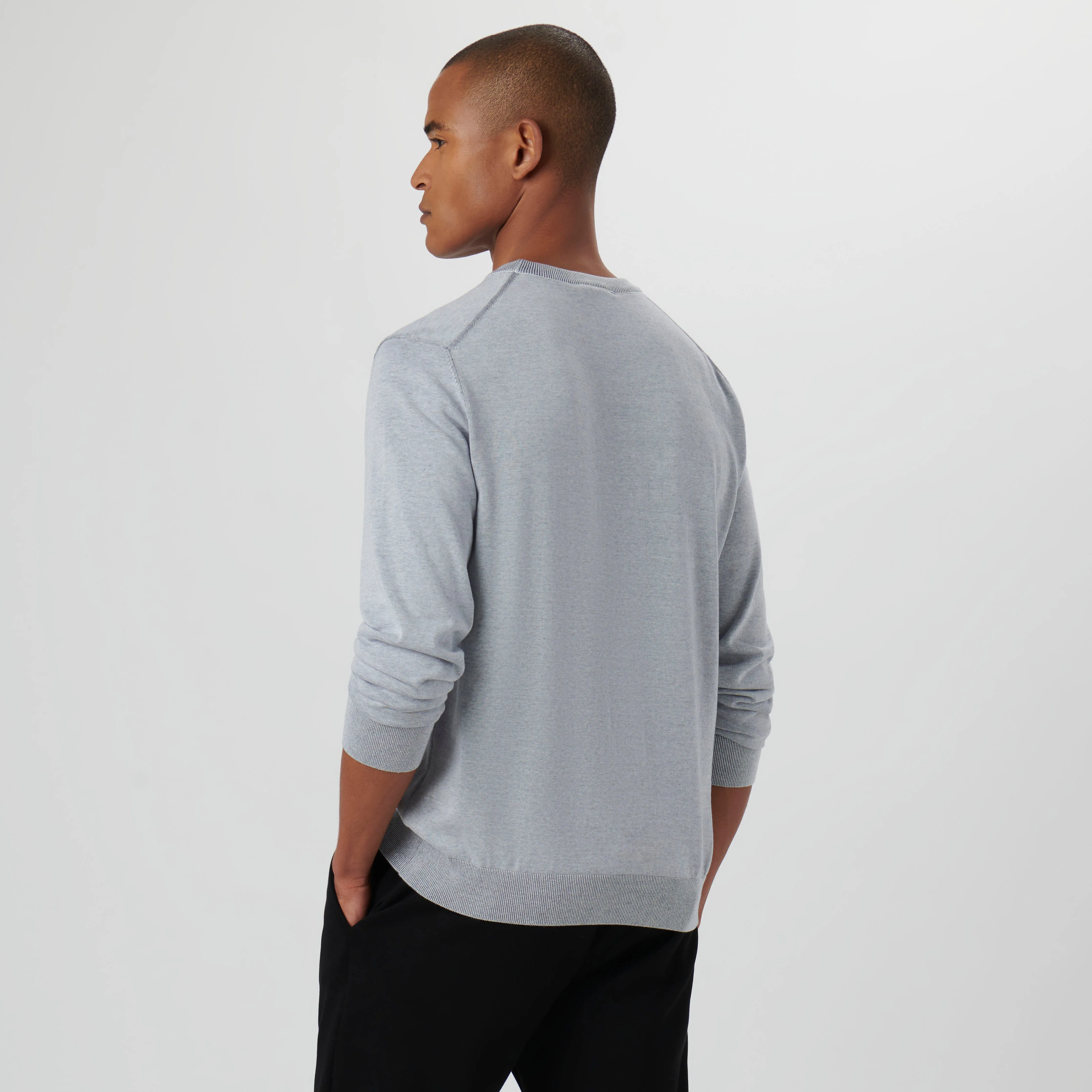 Melange Crew Neck Sweater sold by Bugatchi product image thumbnail 4