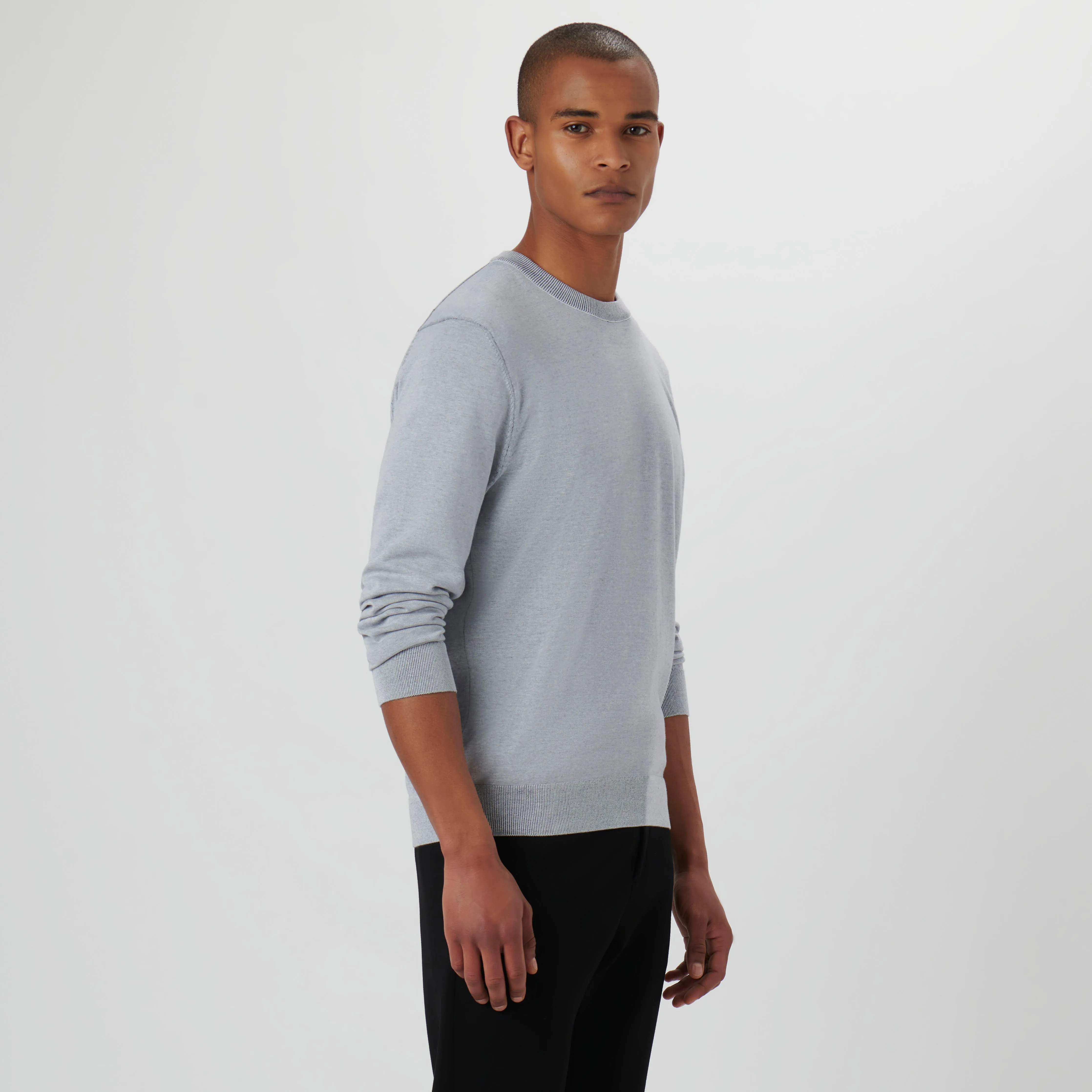 Melange Crew Neck Sweater sold by Bugatchi product image thumbnail 3