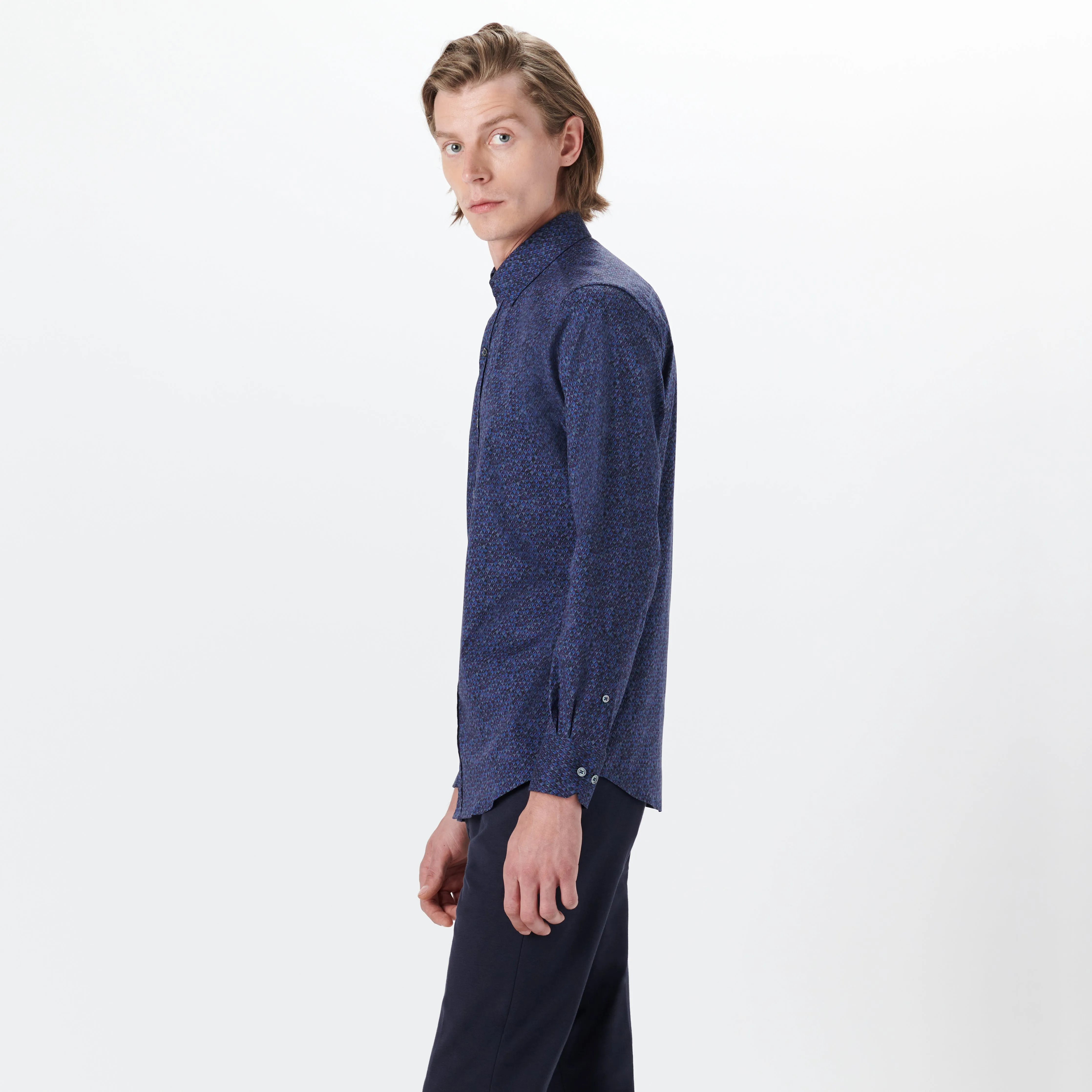 JULIAN Geometric Print Shirt sold by Bugatchi product image thumbnail 3